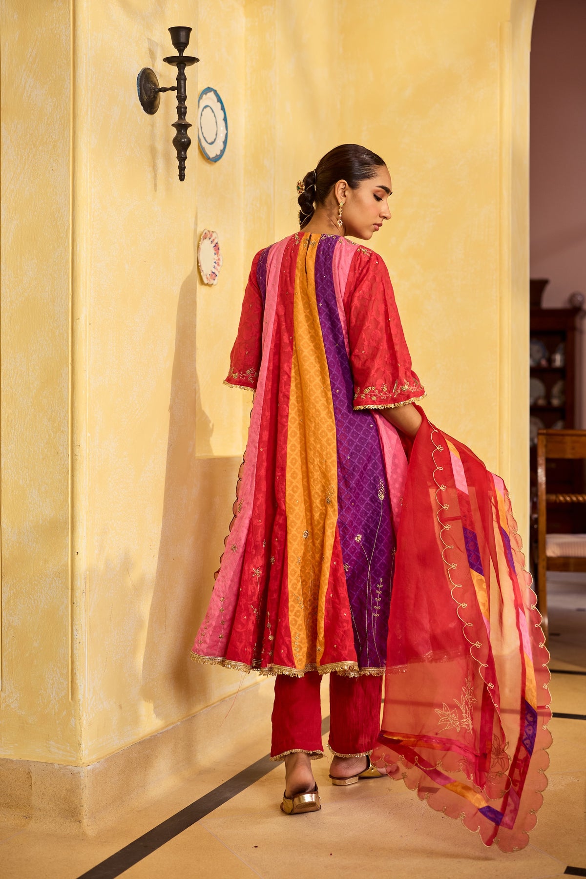 Ravya Multicoloured Chanderi Kurta Set