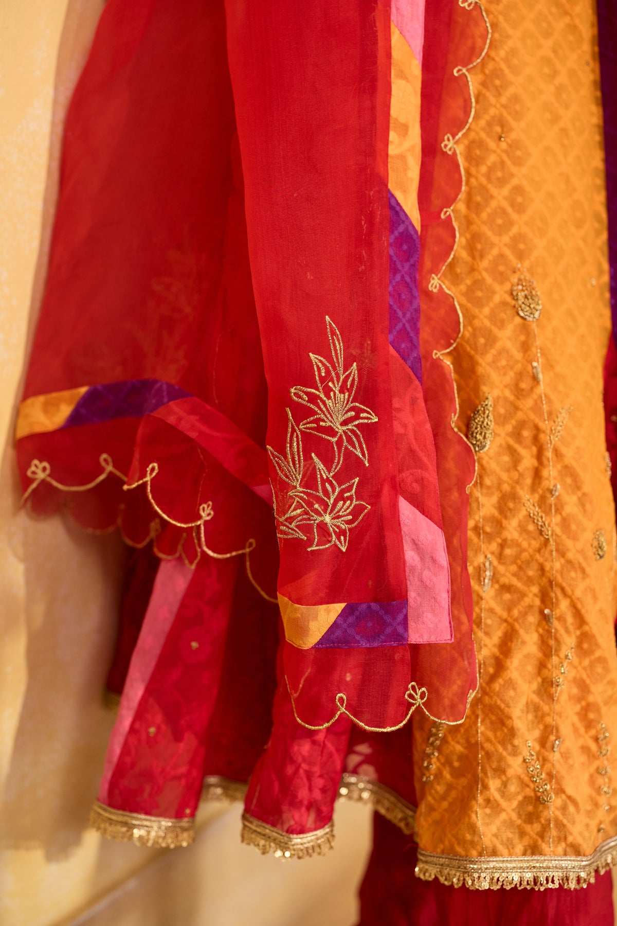 Ravya Multicoloured Chanderi Kurta Set