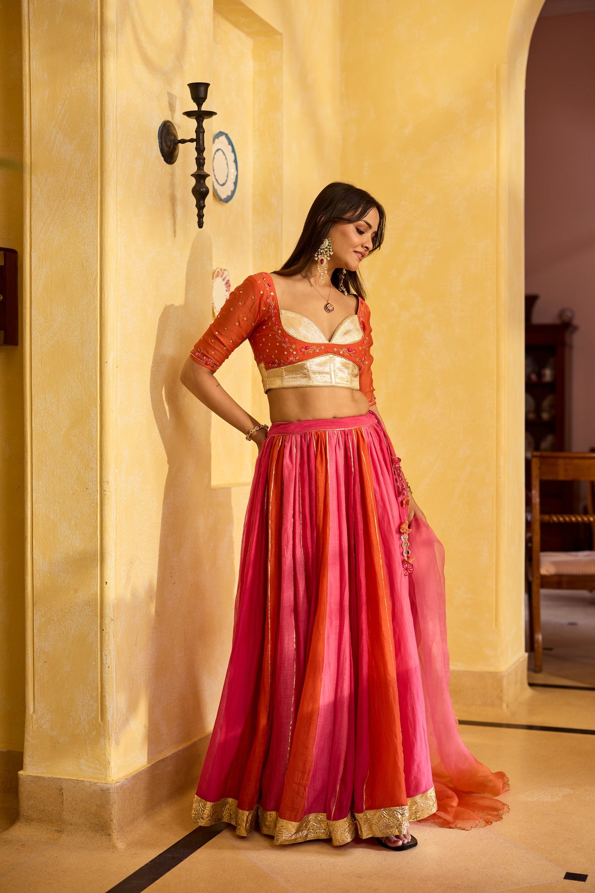 Mehr Chanderi Lehenga Set