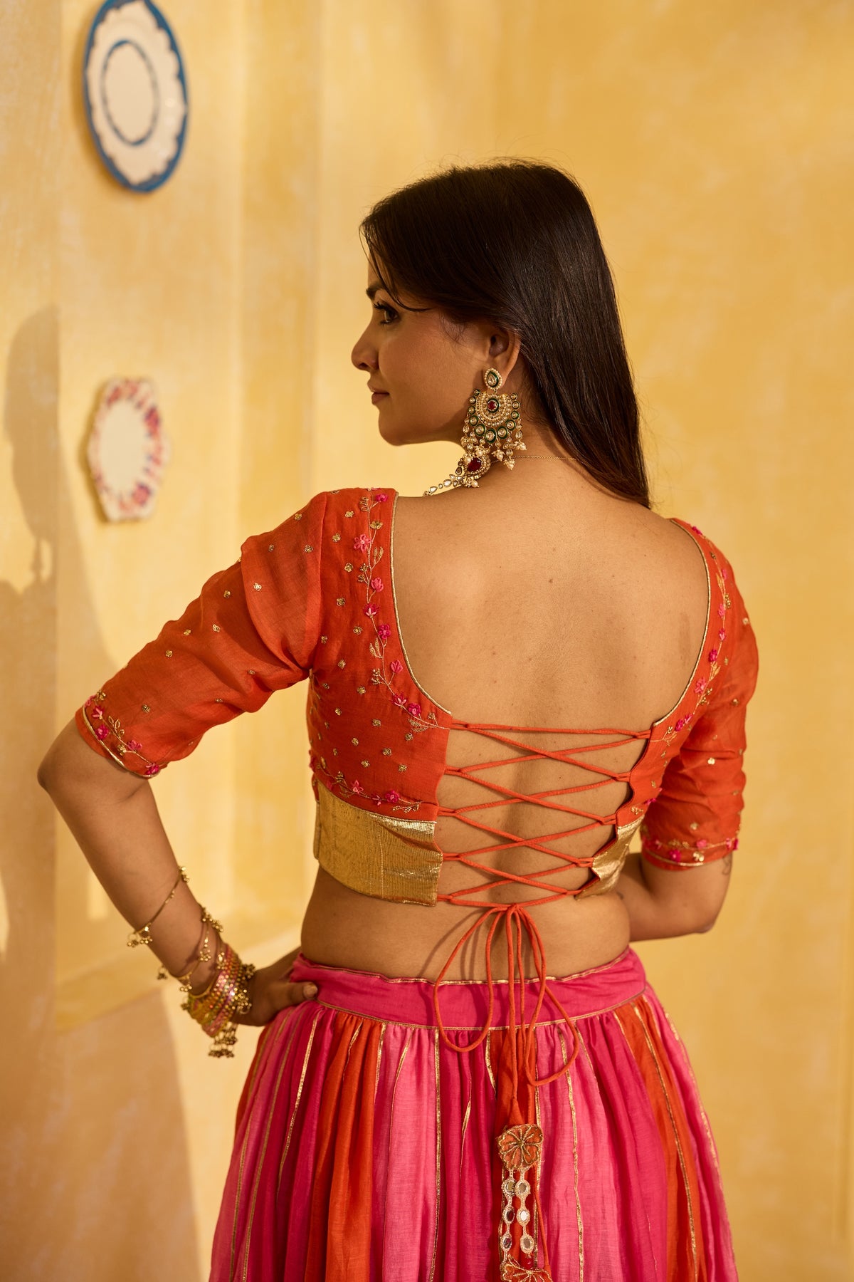 Mehr Chanderi Lehenga Set