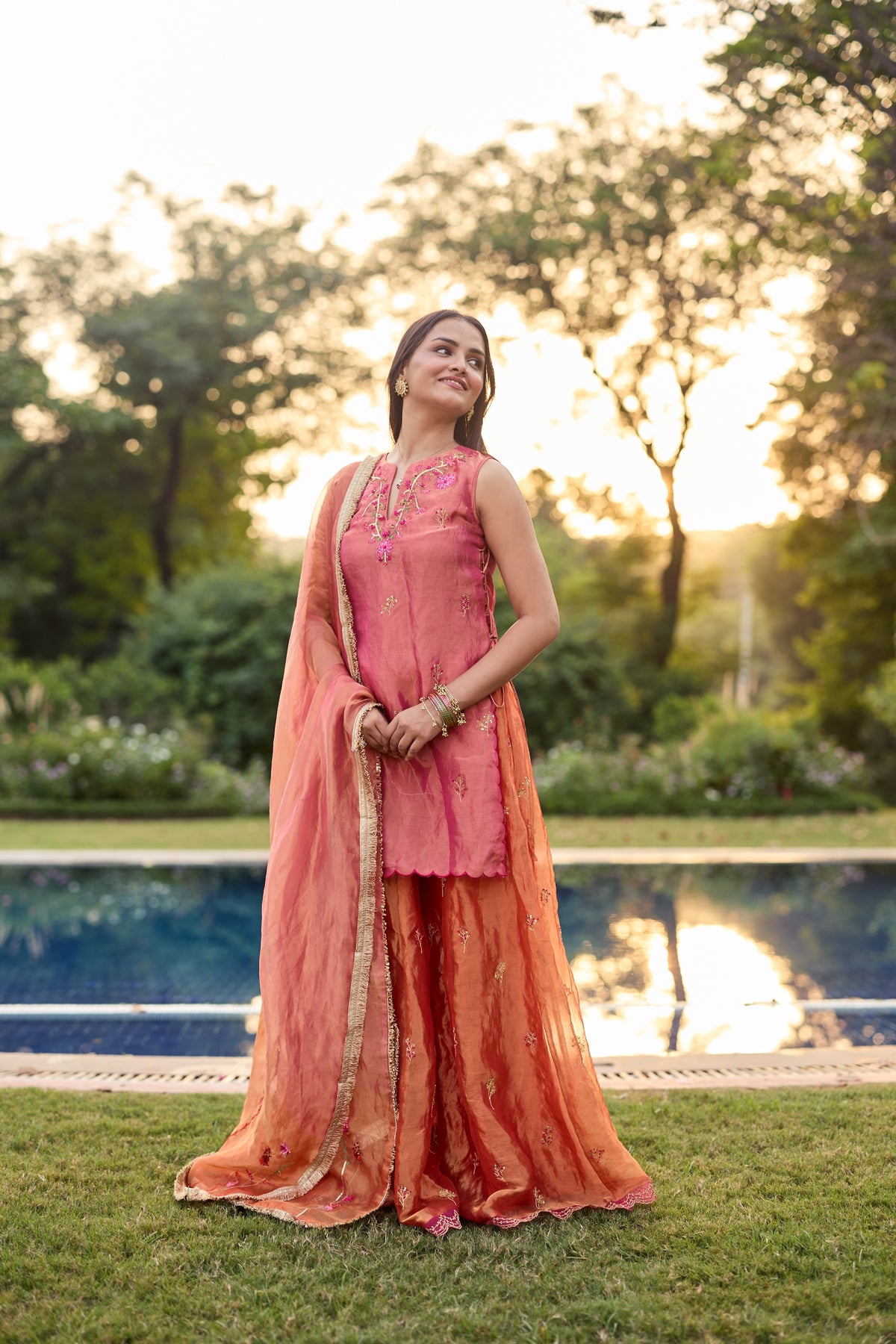 Keya Silk Tissue Kurta Set