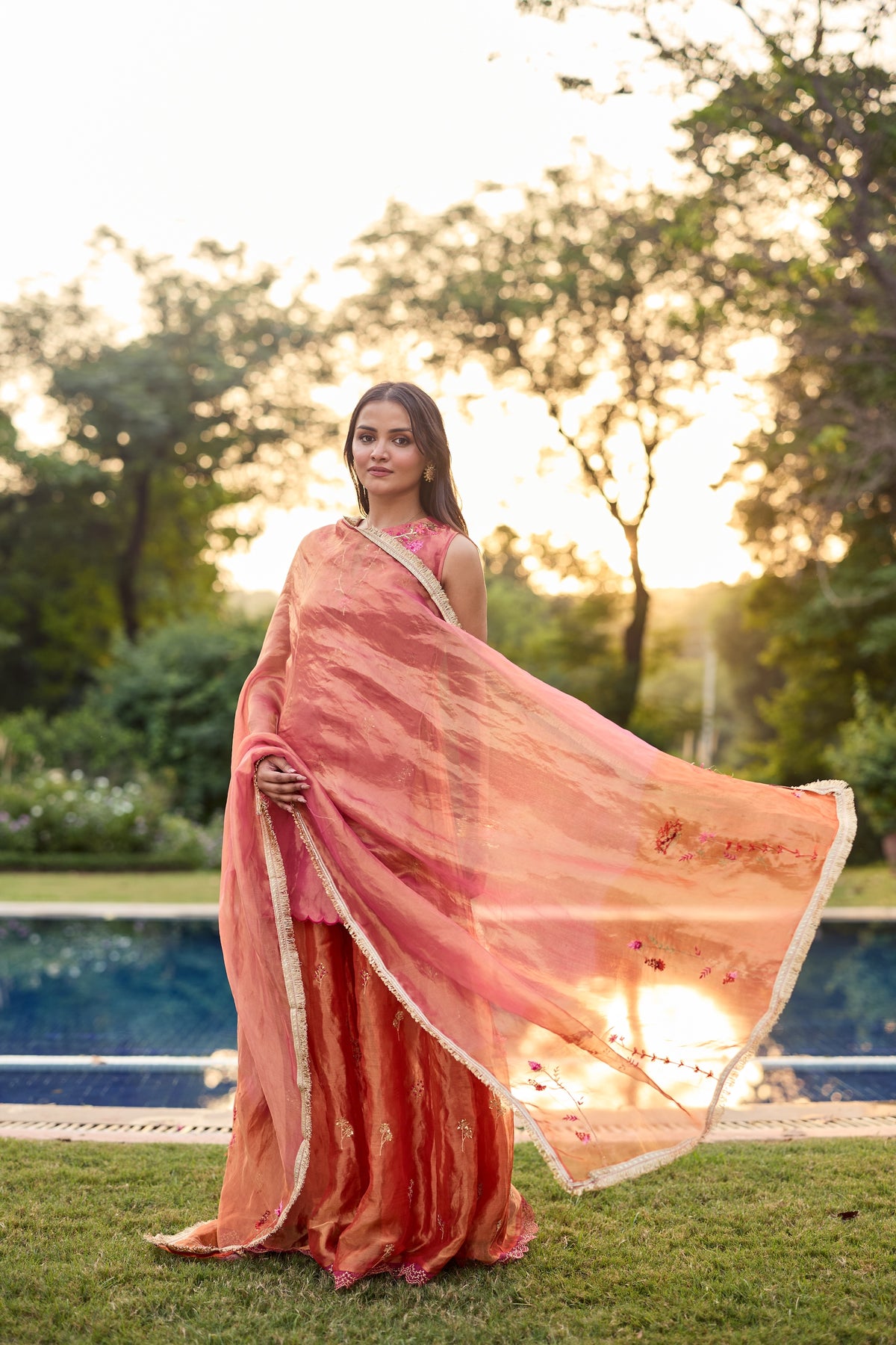 Keya Silk Tissue Kurta Set