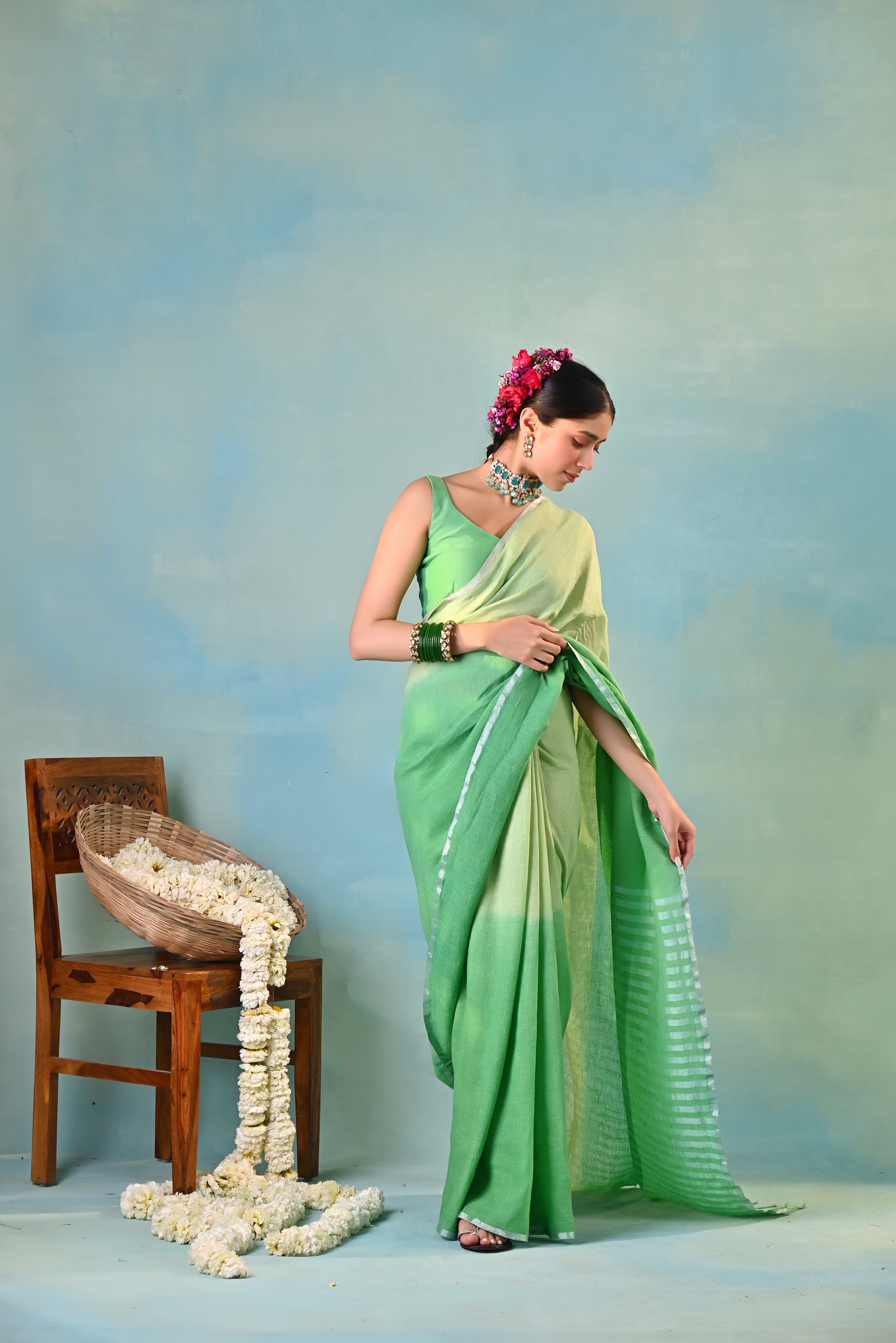 Bahar Linen Sari