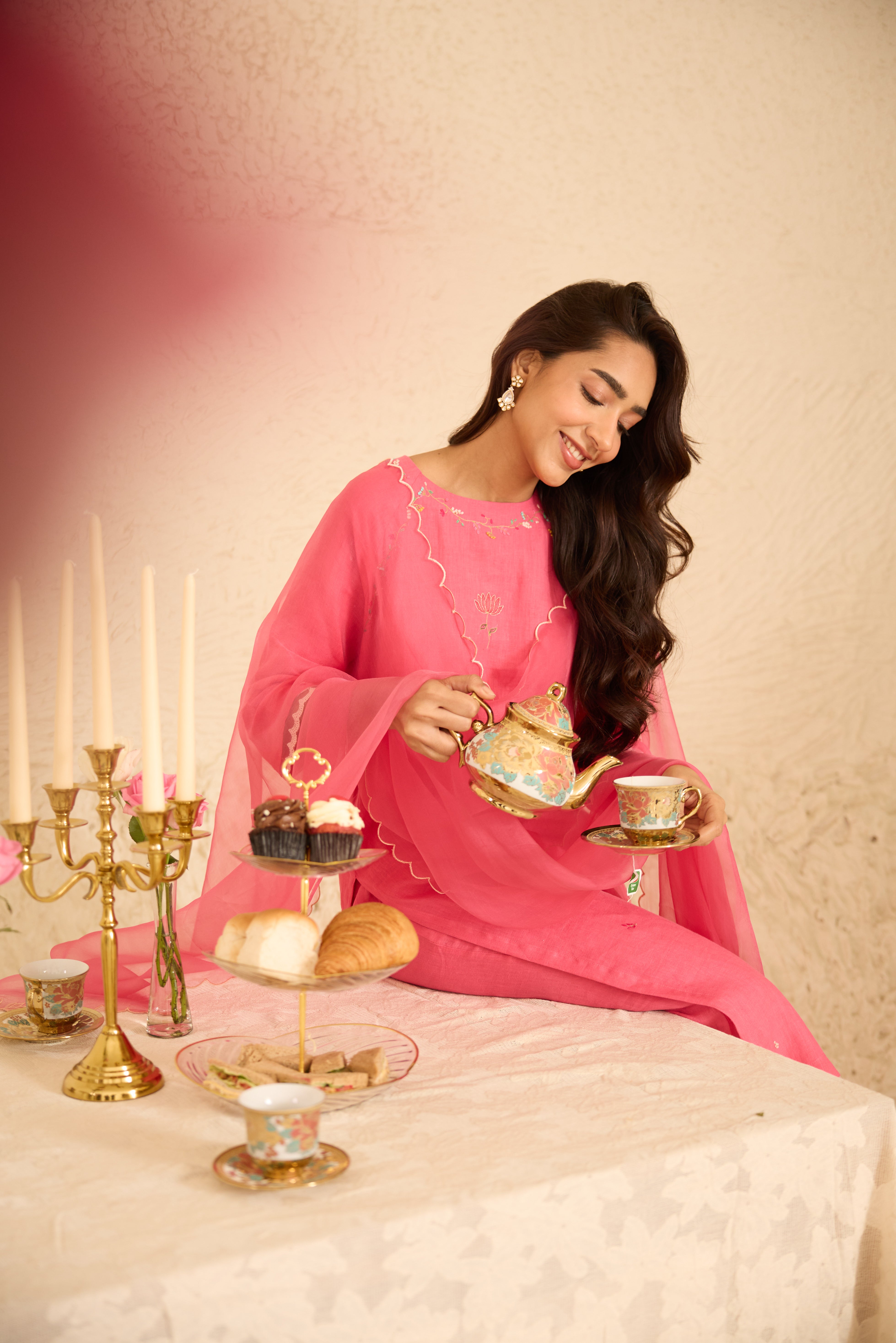 Ruby Linen Kurta Set