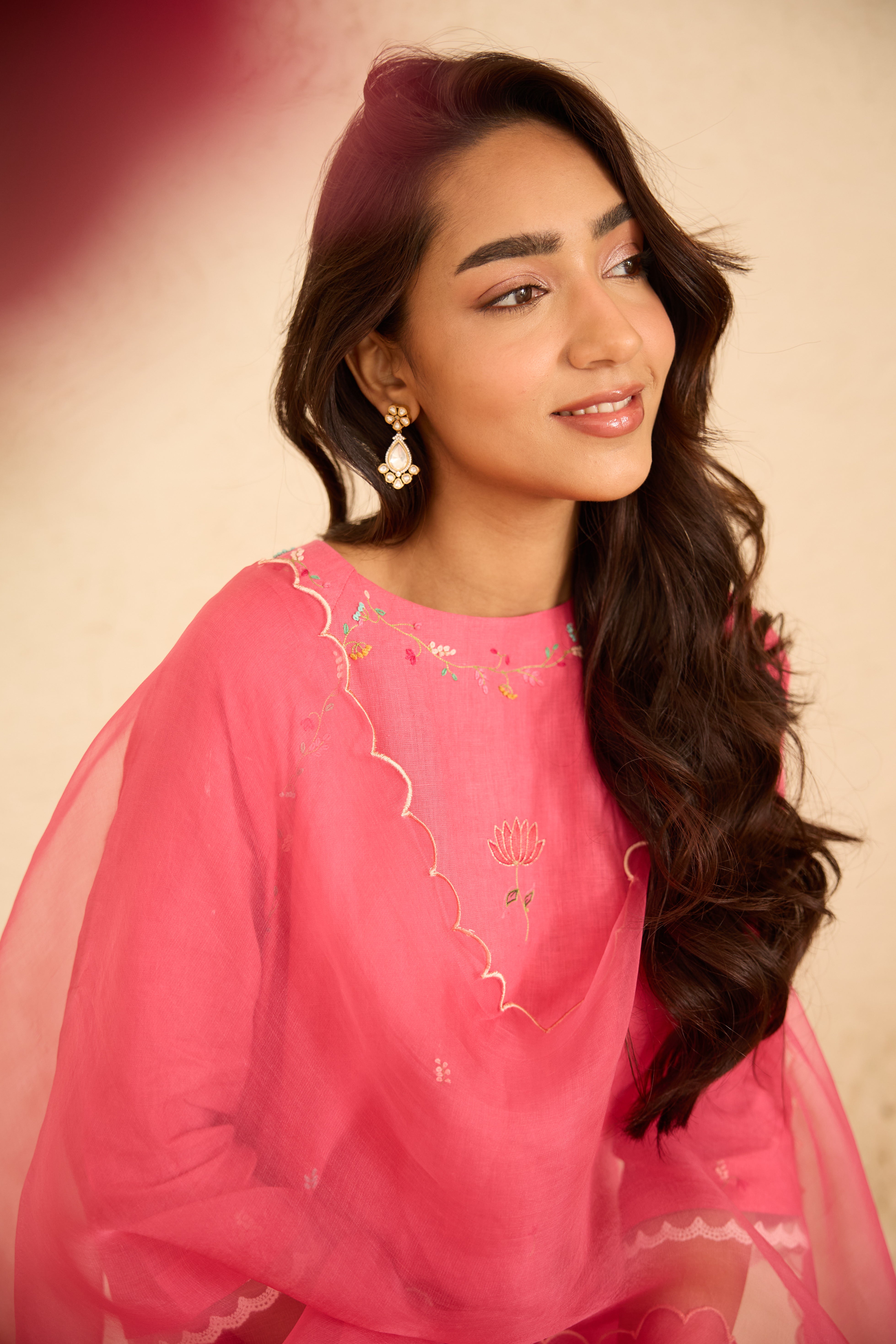 Ruby Linen Kurta Set