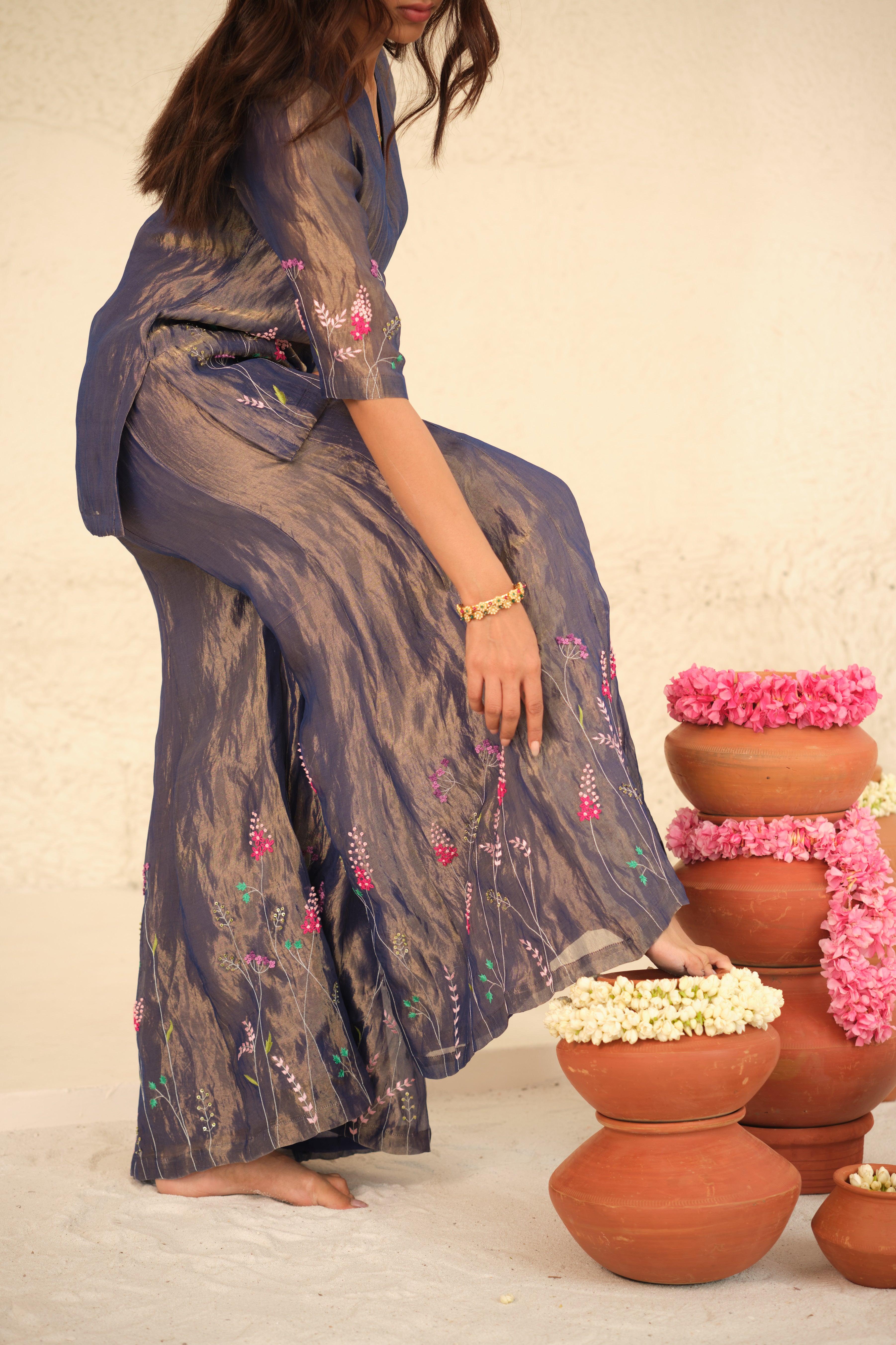 Tanvi Silk Tissue Kurta Set