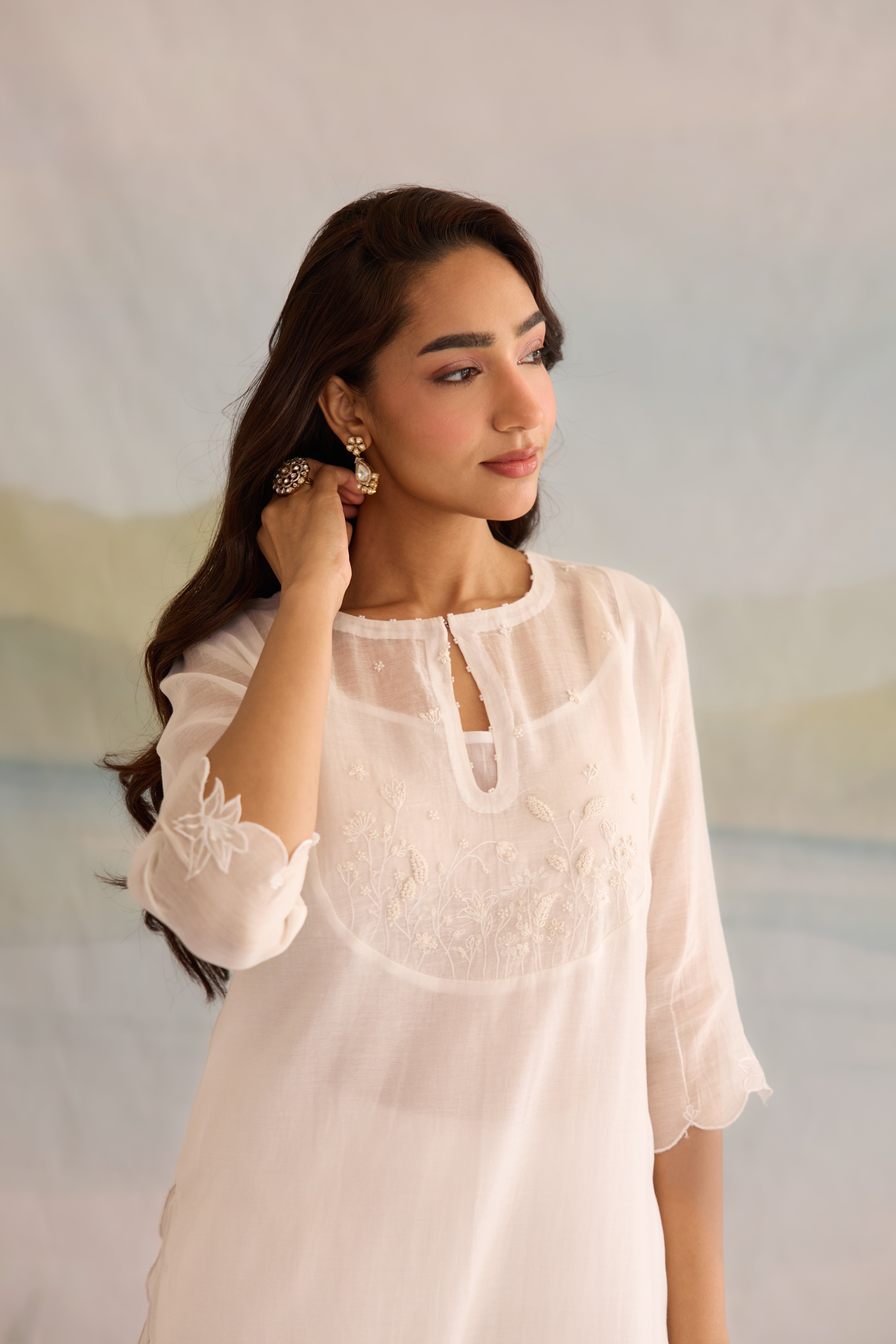 Mishri Chanderi Kurta Set