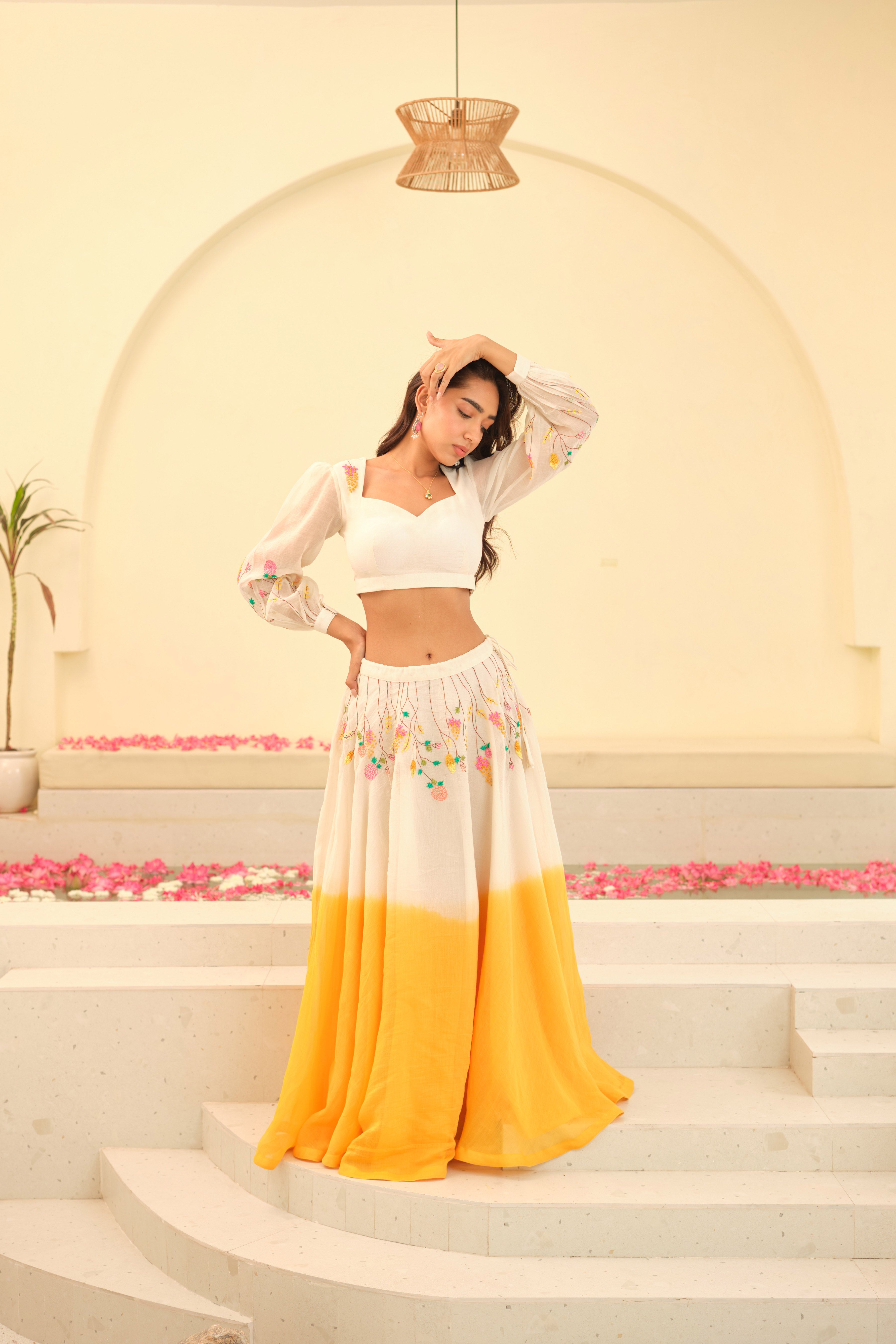 Sunehri Chanderi Lehenga Set