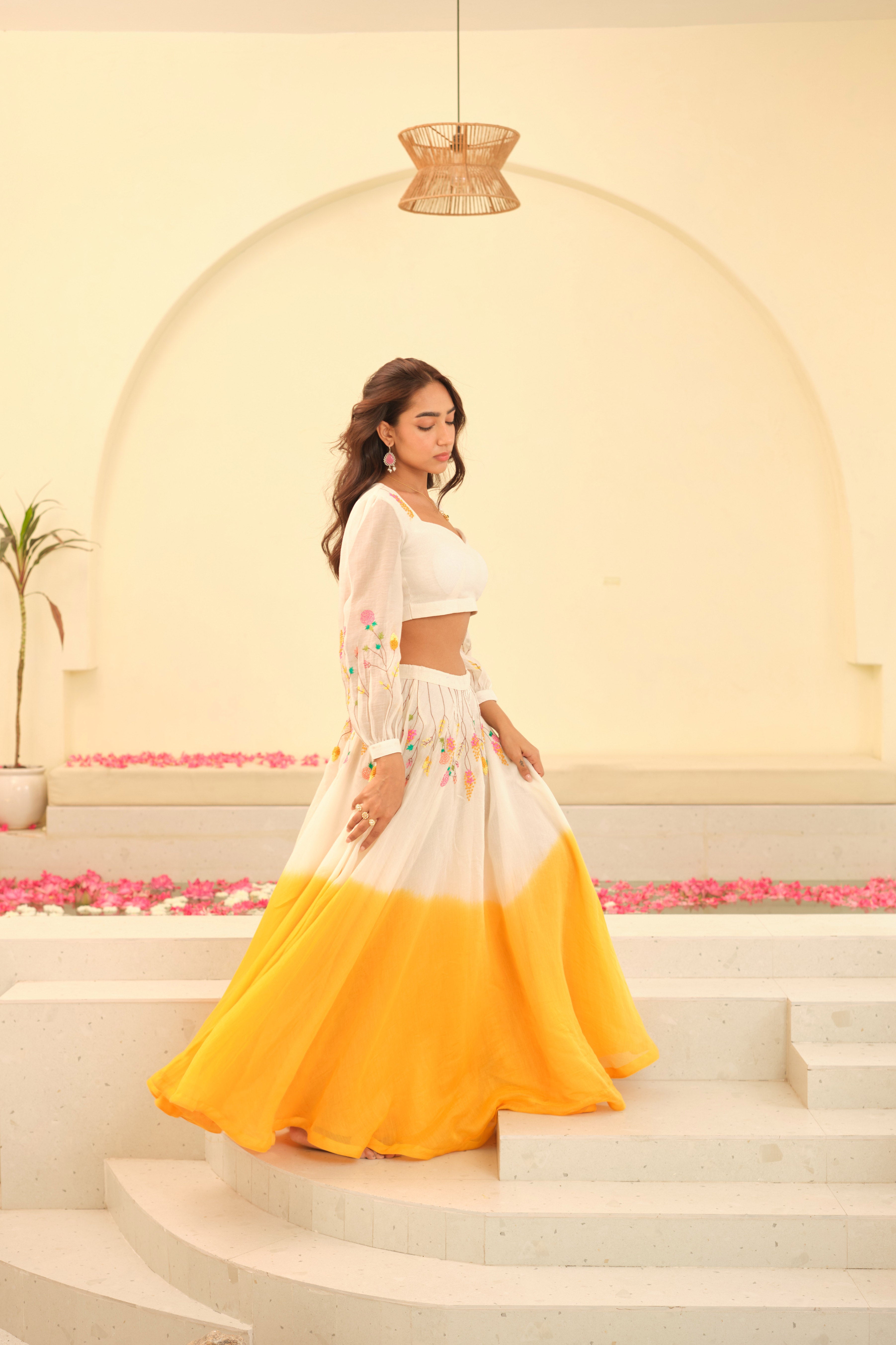 Sunehri Chanderi Lehenga Set