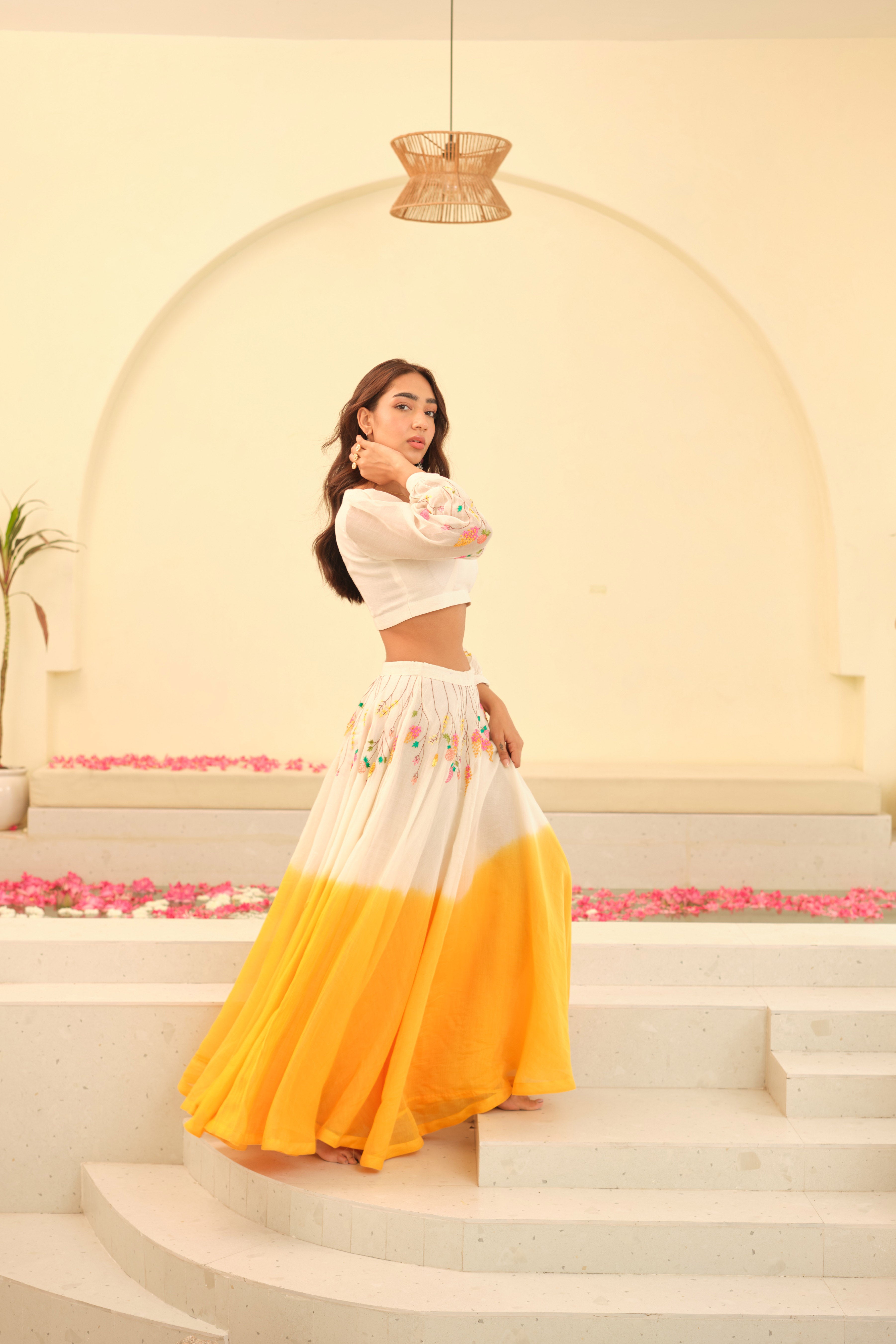 Sunehri Chanderi Lehenga Set