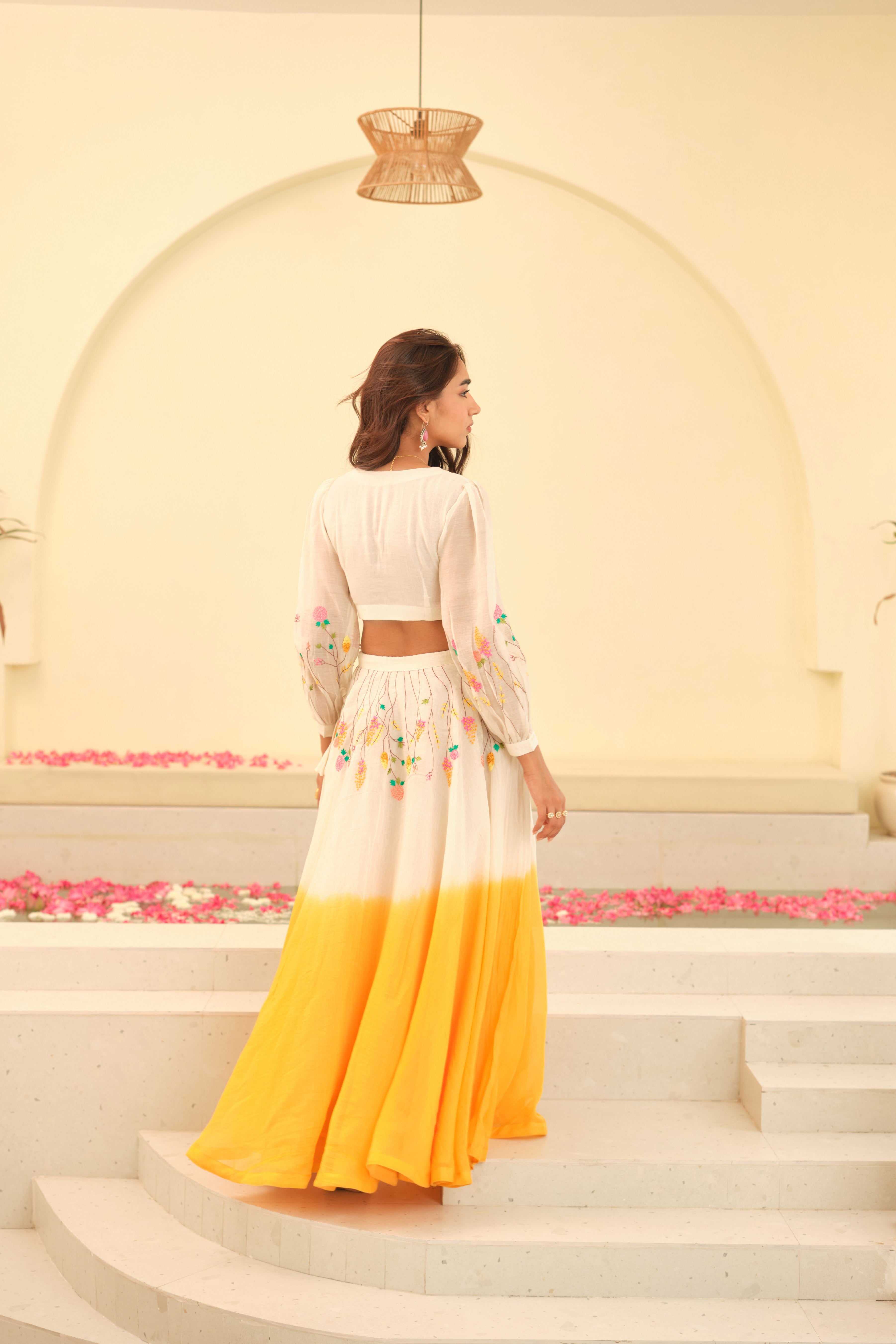 Sunehri Chanderi Lehenga Set