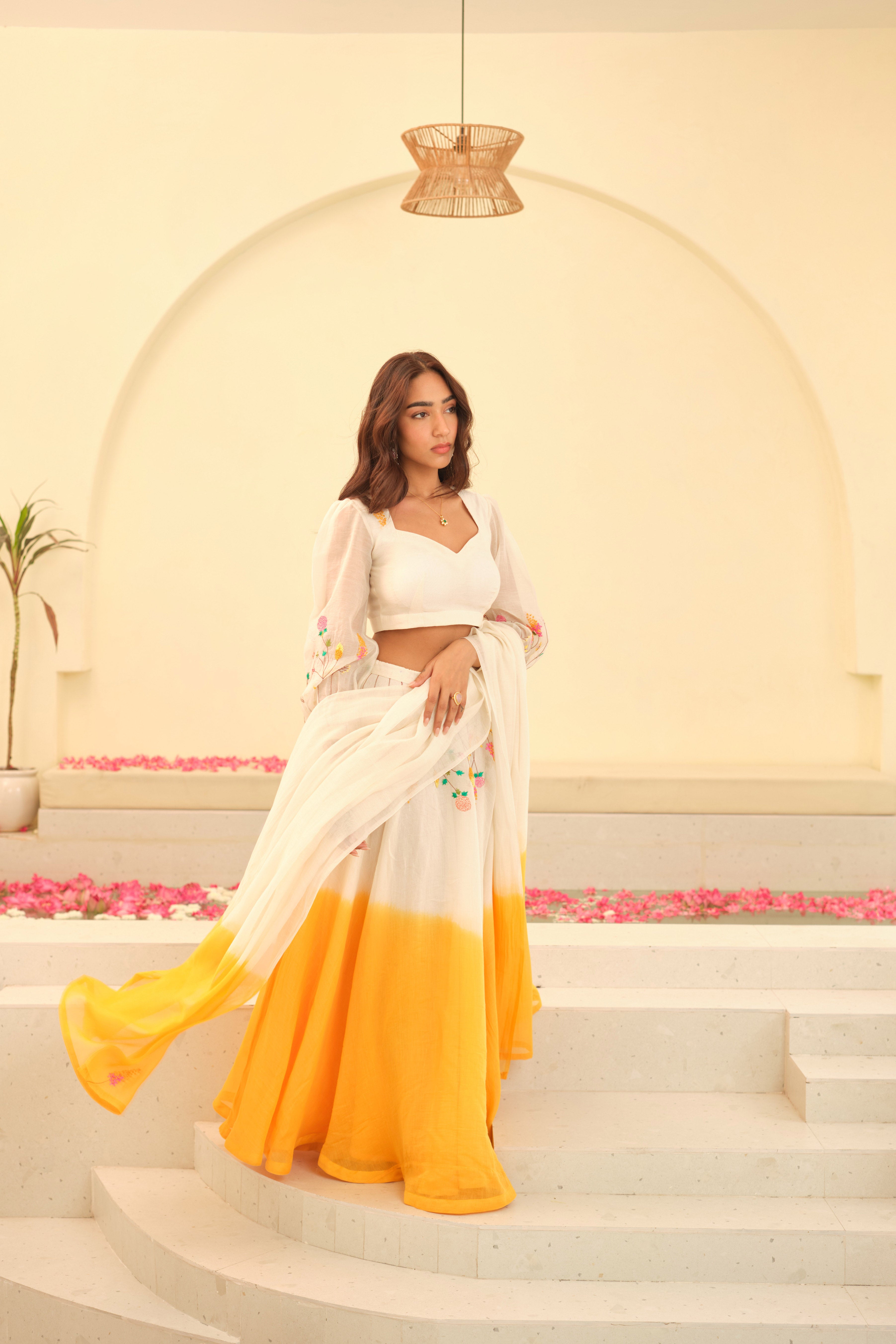 Sunehri Chanderi Lehenga Set