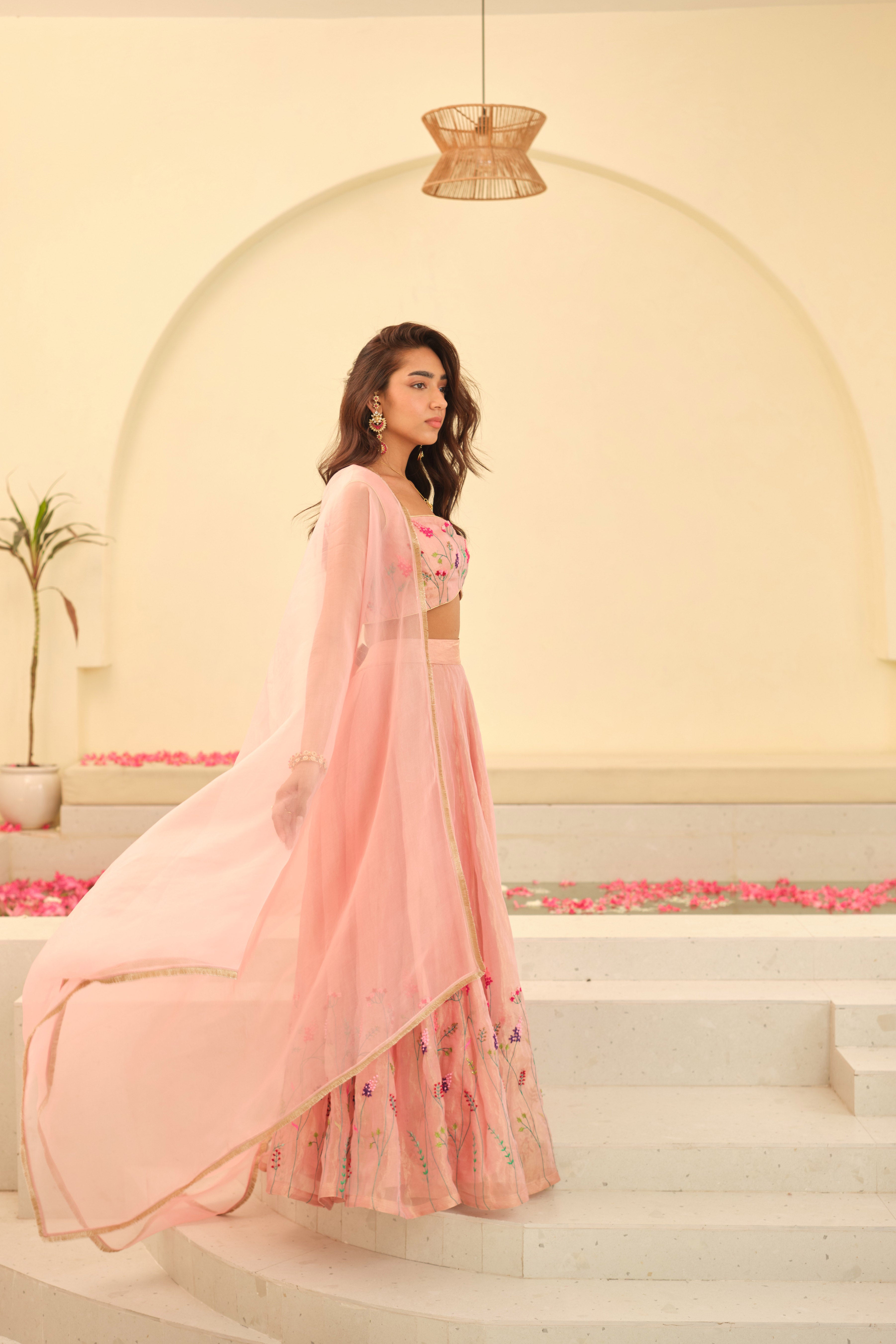 Aarohi Silk Tissue Lehenga Set