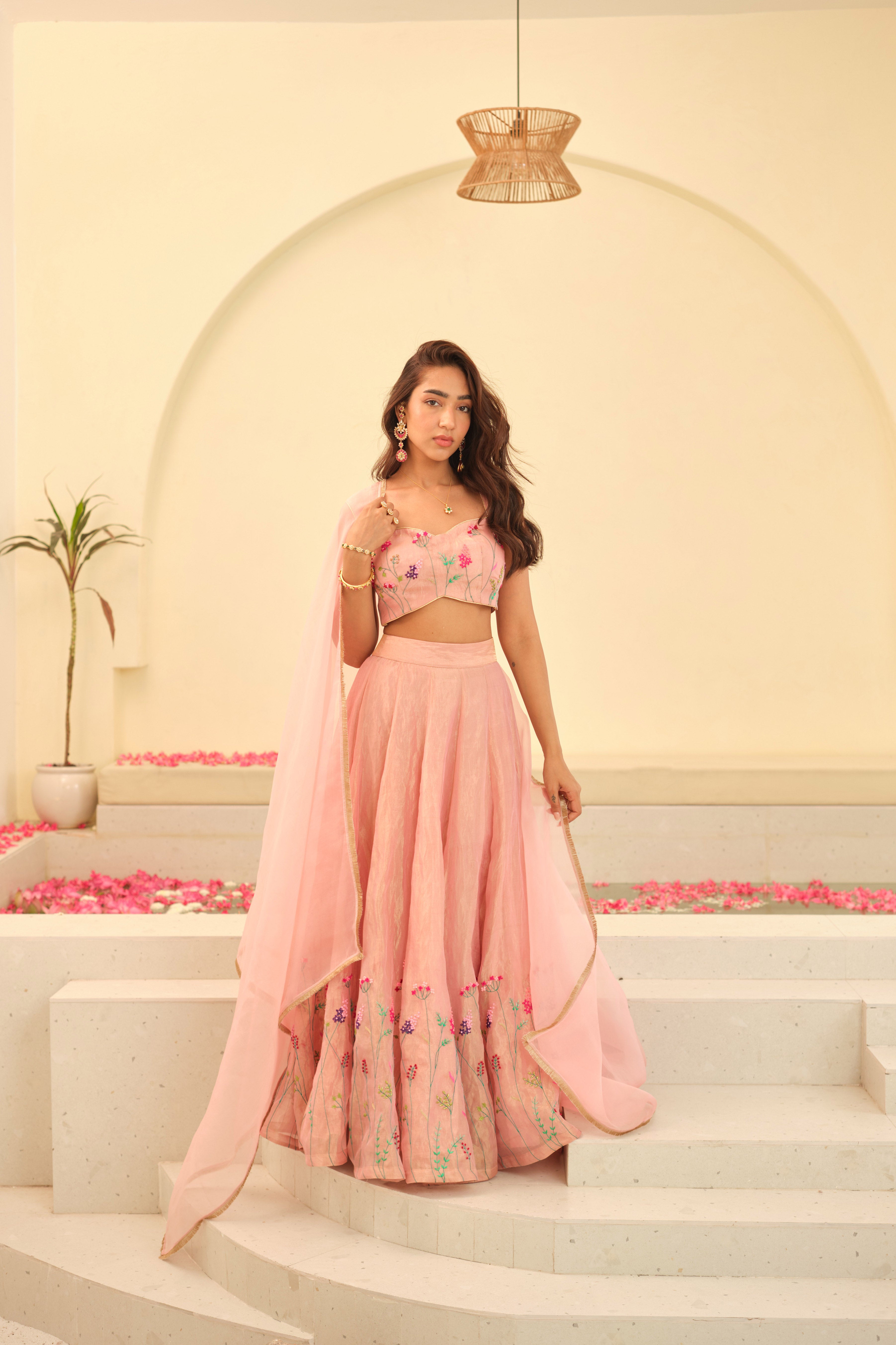 Aarohi Silk Tissue Lehenga Set