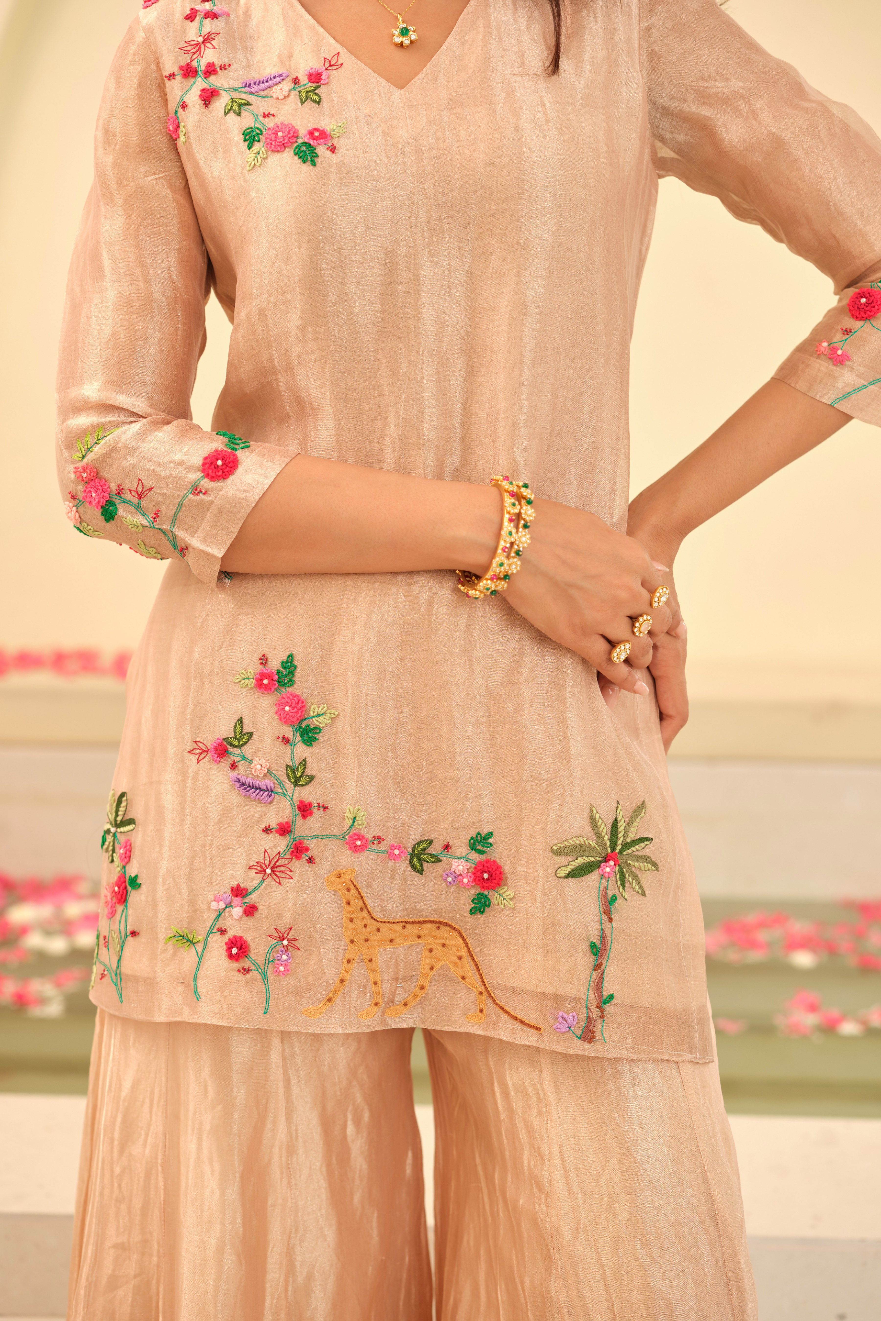 Aarohi Silk Tissue Kurta Set