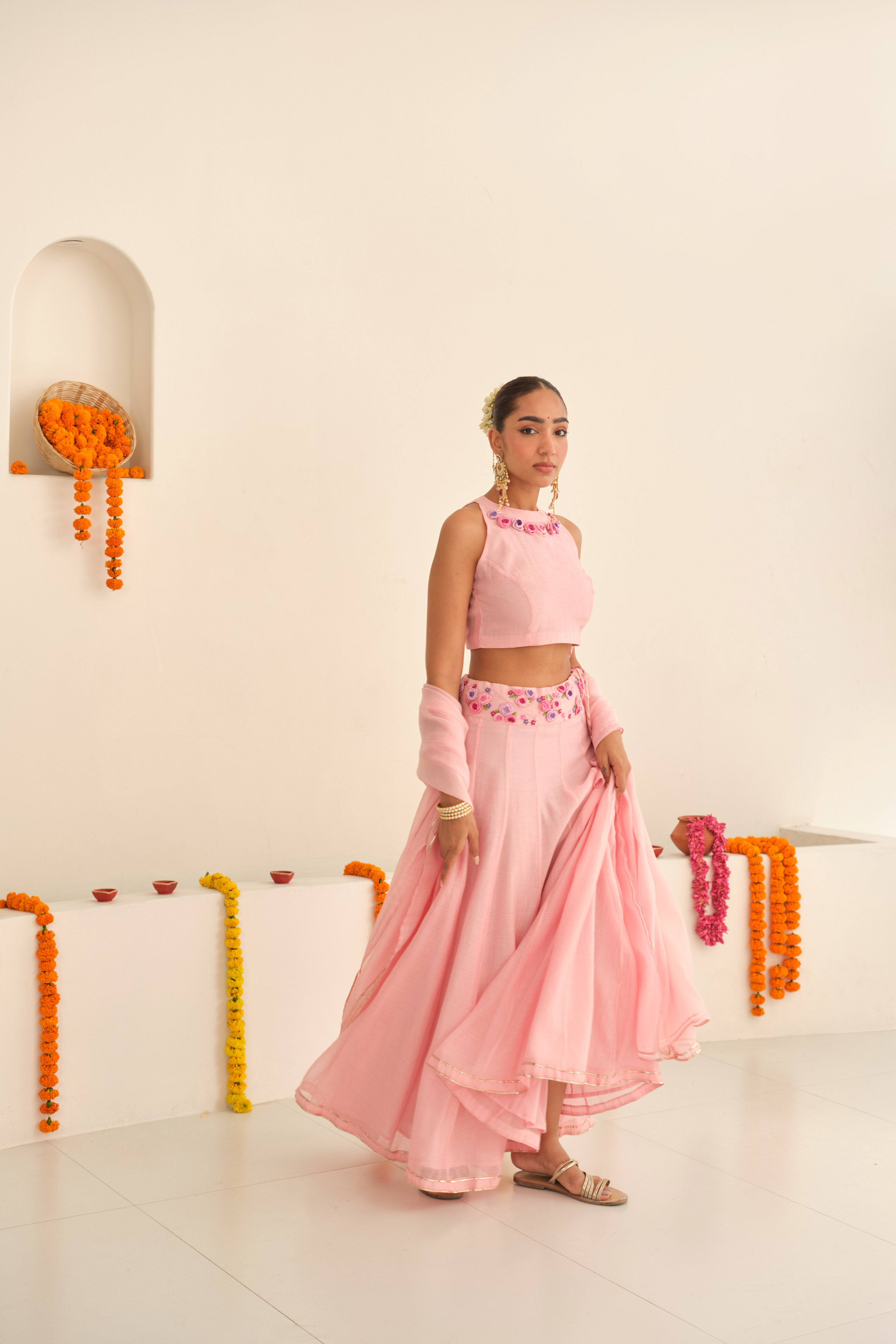 Alka Chanderi Lehenga Set