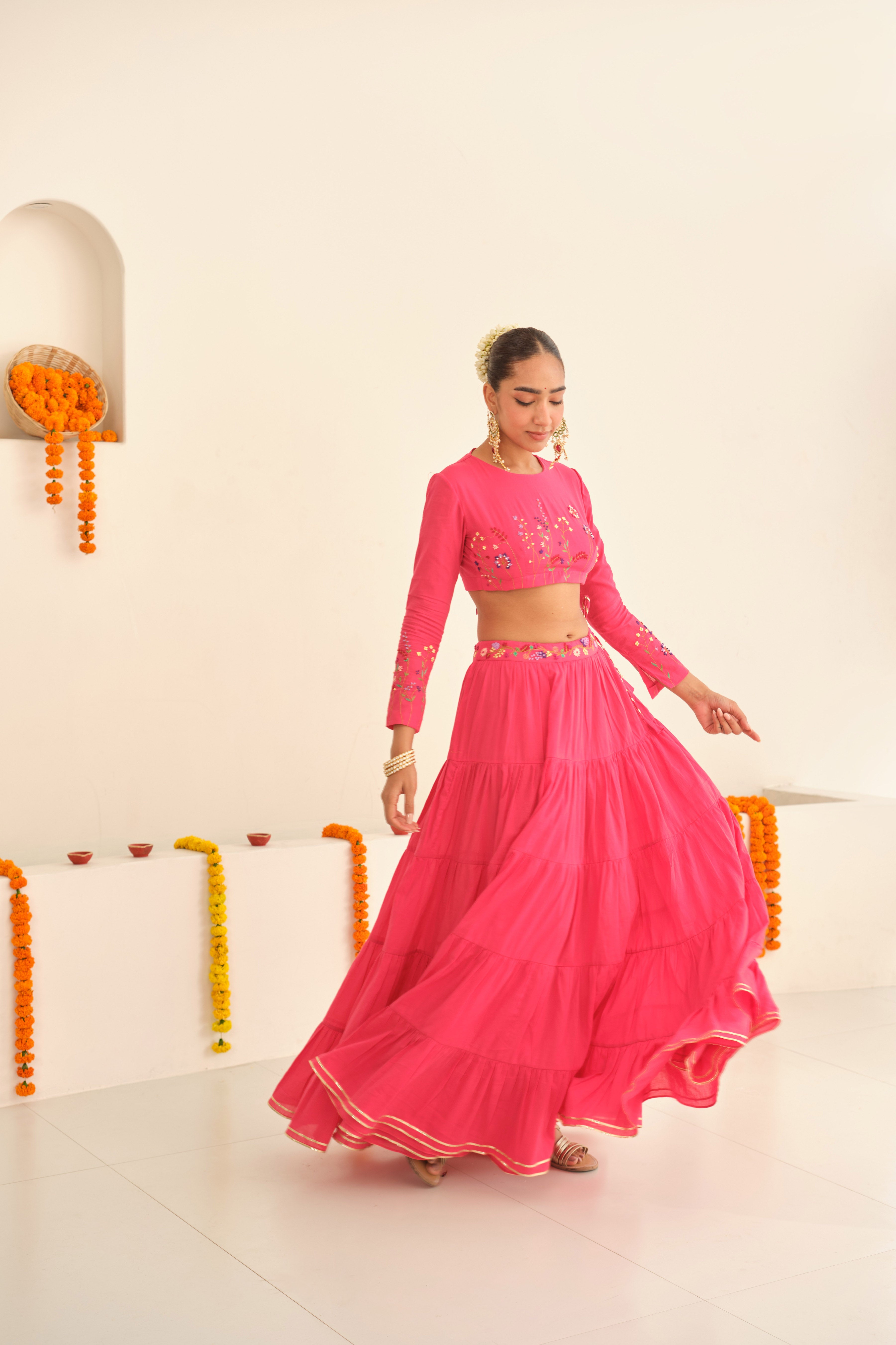 Gulbano Cotton Lehenga Set