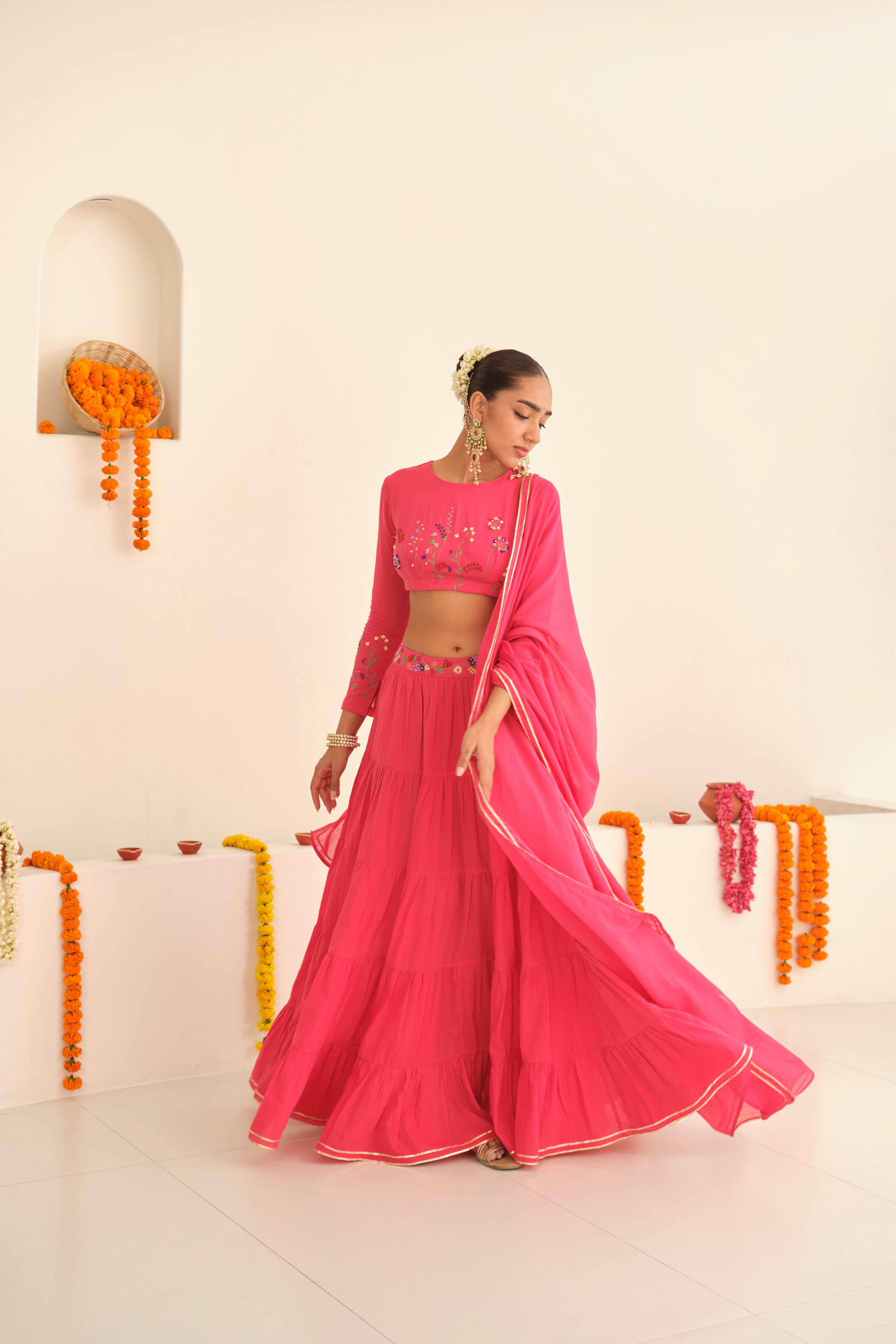 Gulbano Cotton Lehenga Set