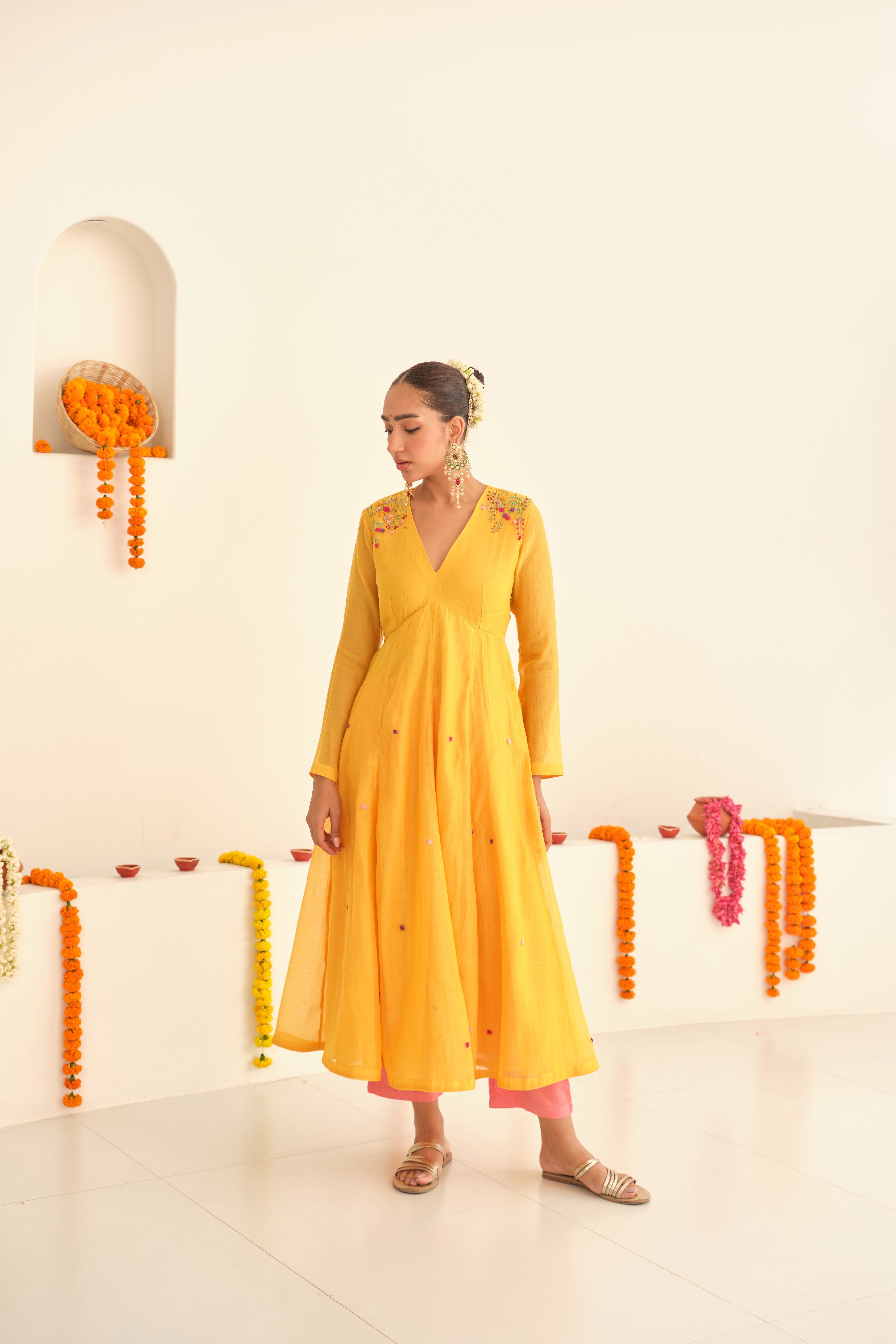 Sunehri Chanderi Kurta Set