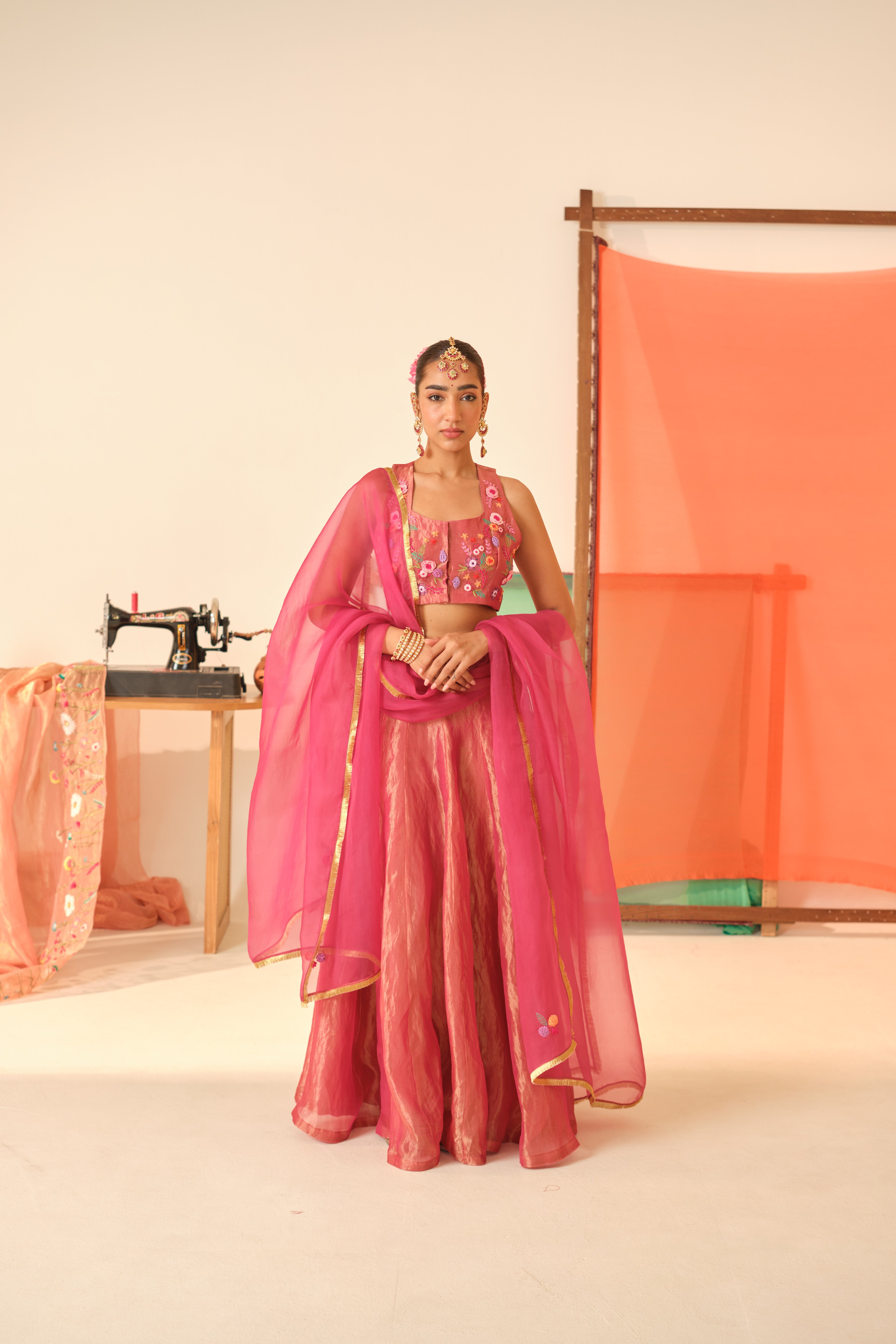 Maya Silk Tissue Lehenga Set