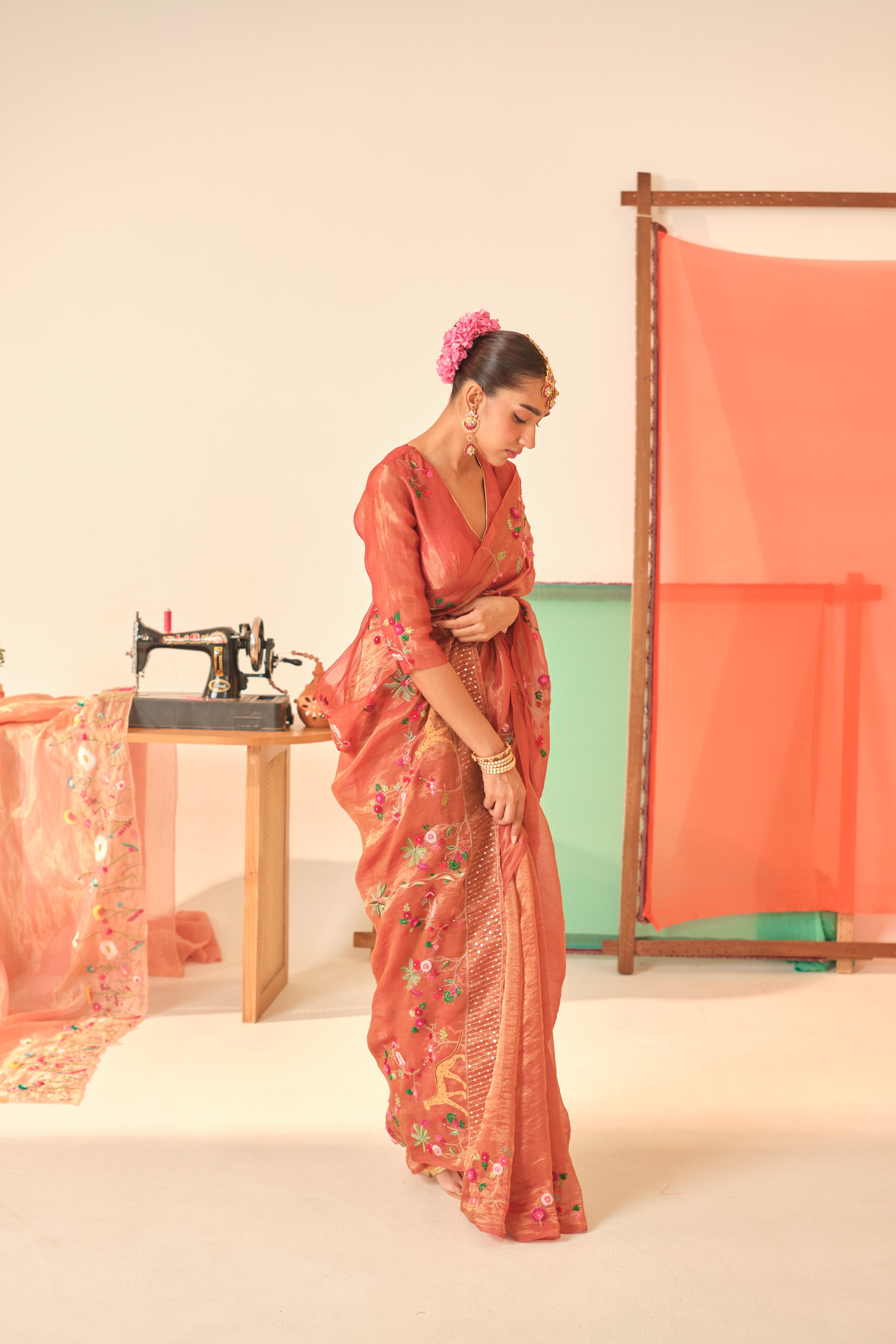 Anandi Silk Tissue Sari