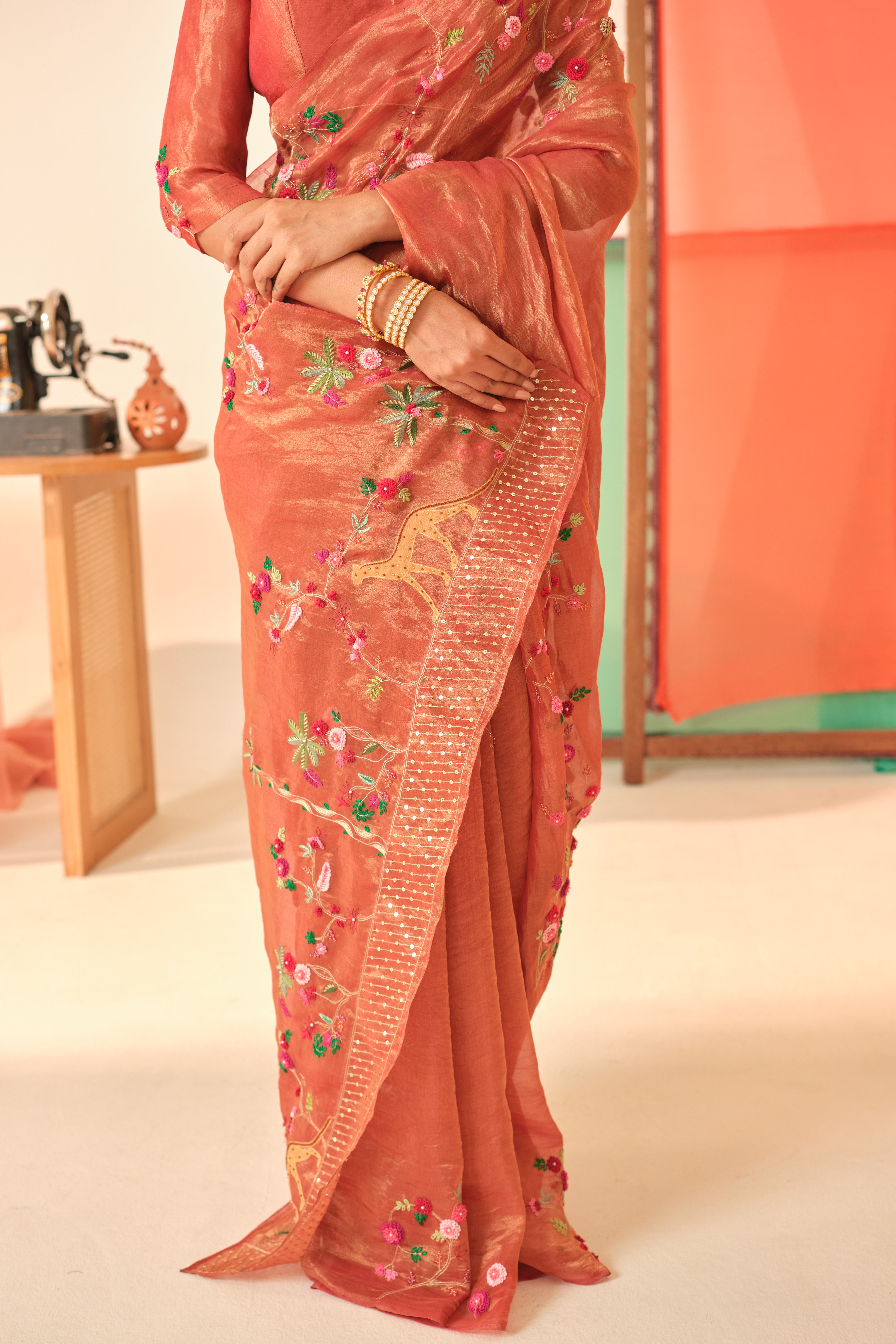 Anandi Silk Tissue Sari