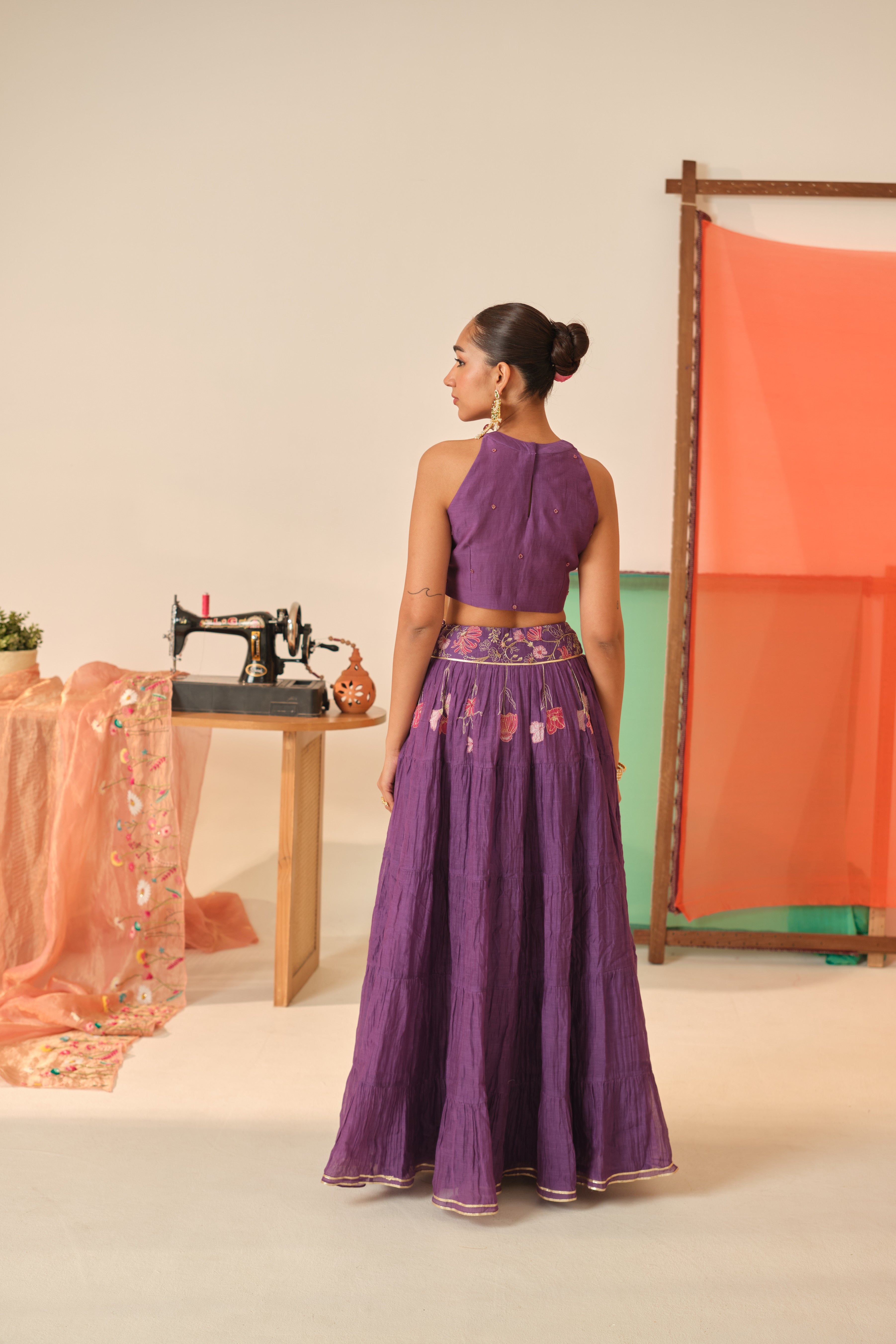 Divija Chanderi Lehenga Set