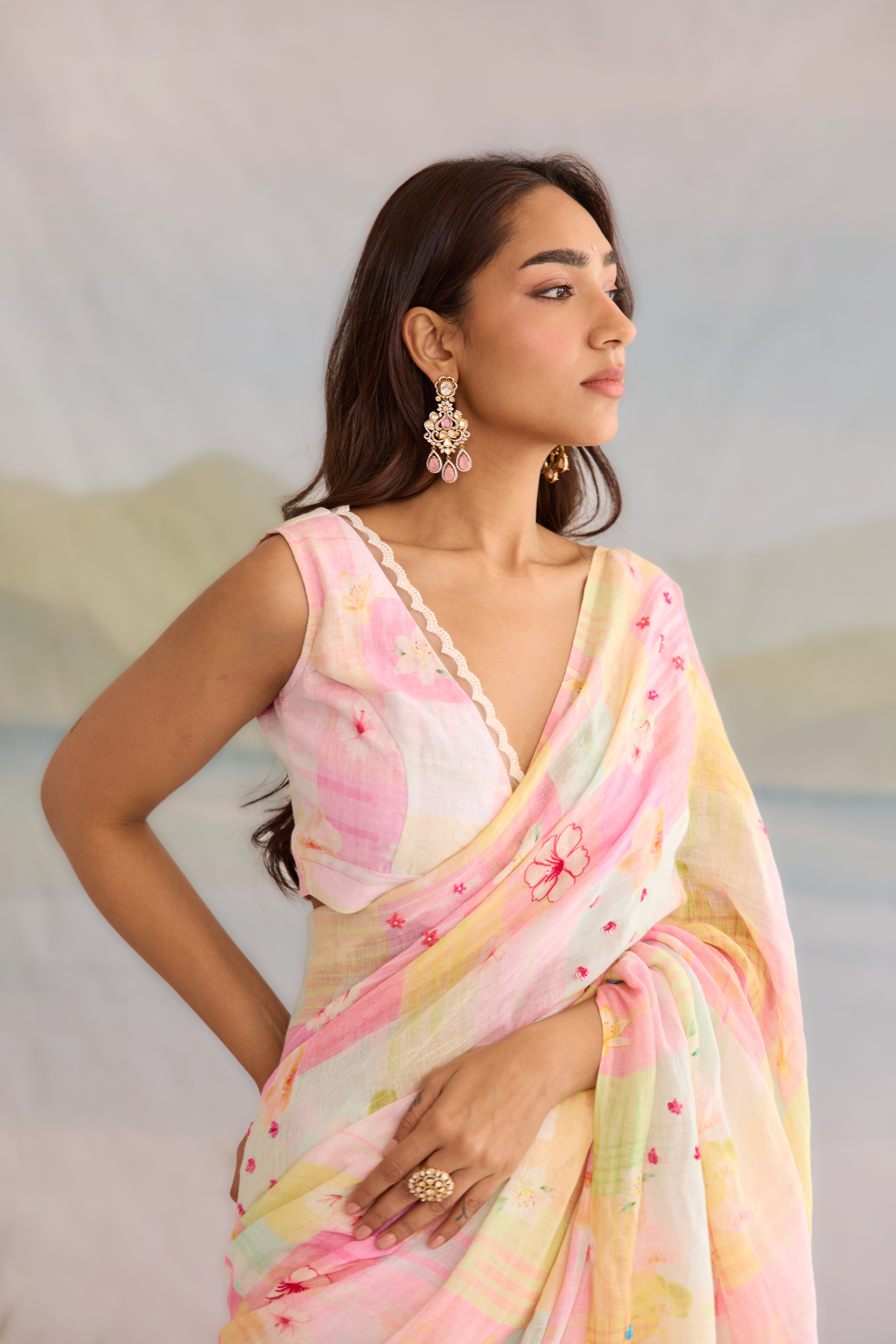 Jalpari Linen Sari
