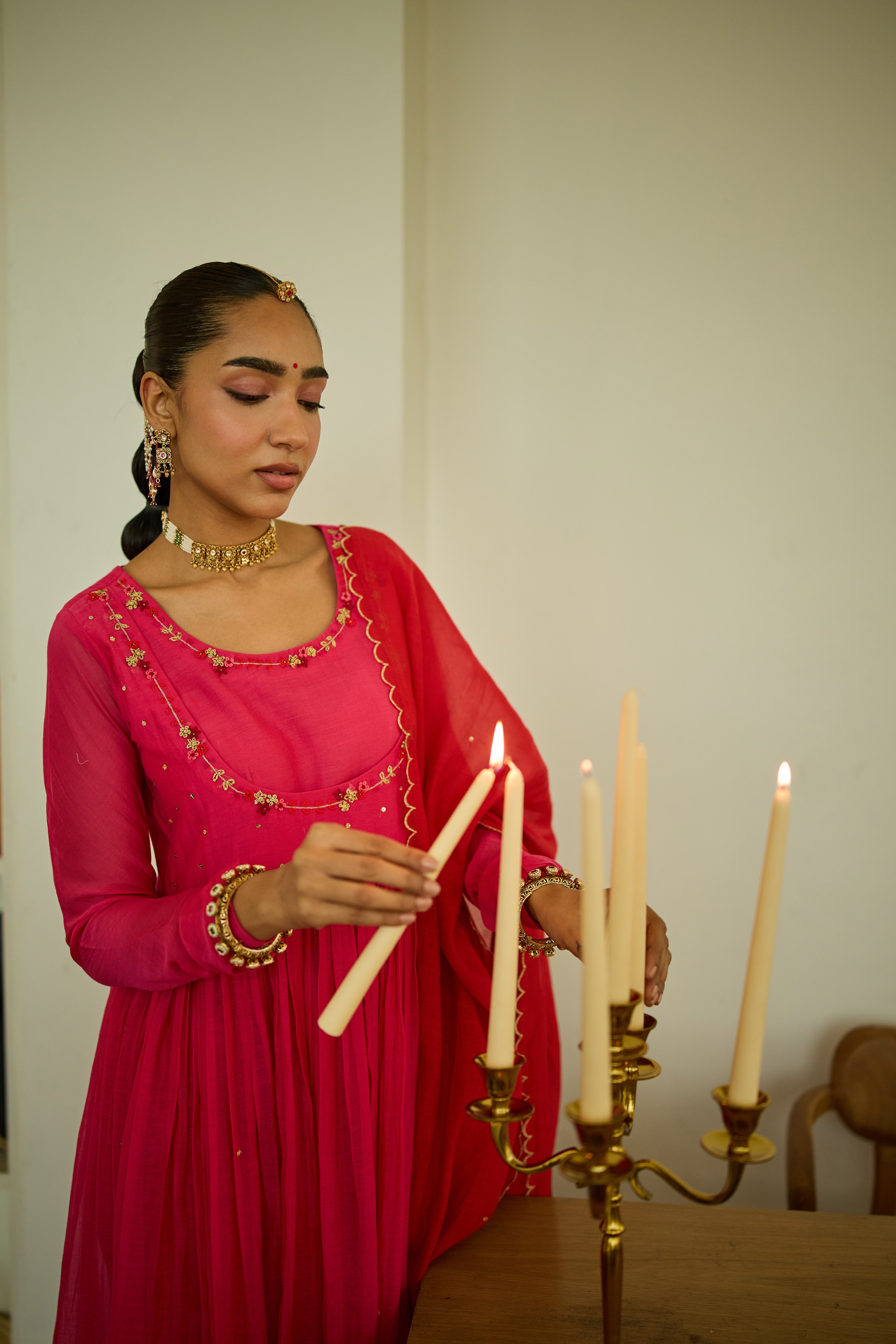 Preet Chanderi Kurta Set