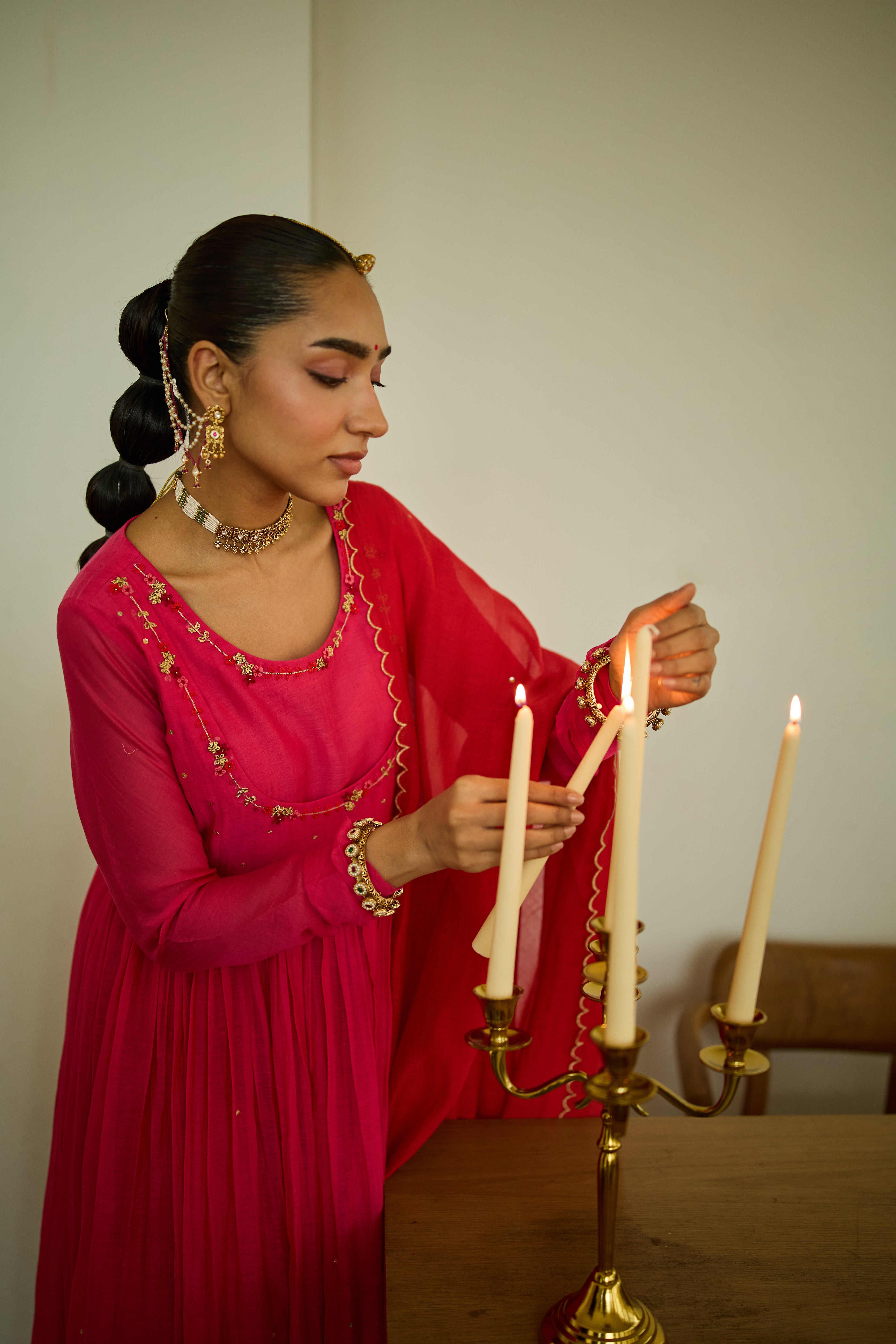 Preet Chanderi Kurta Set