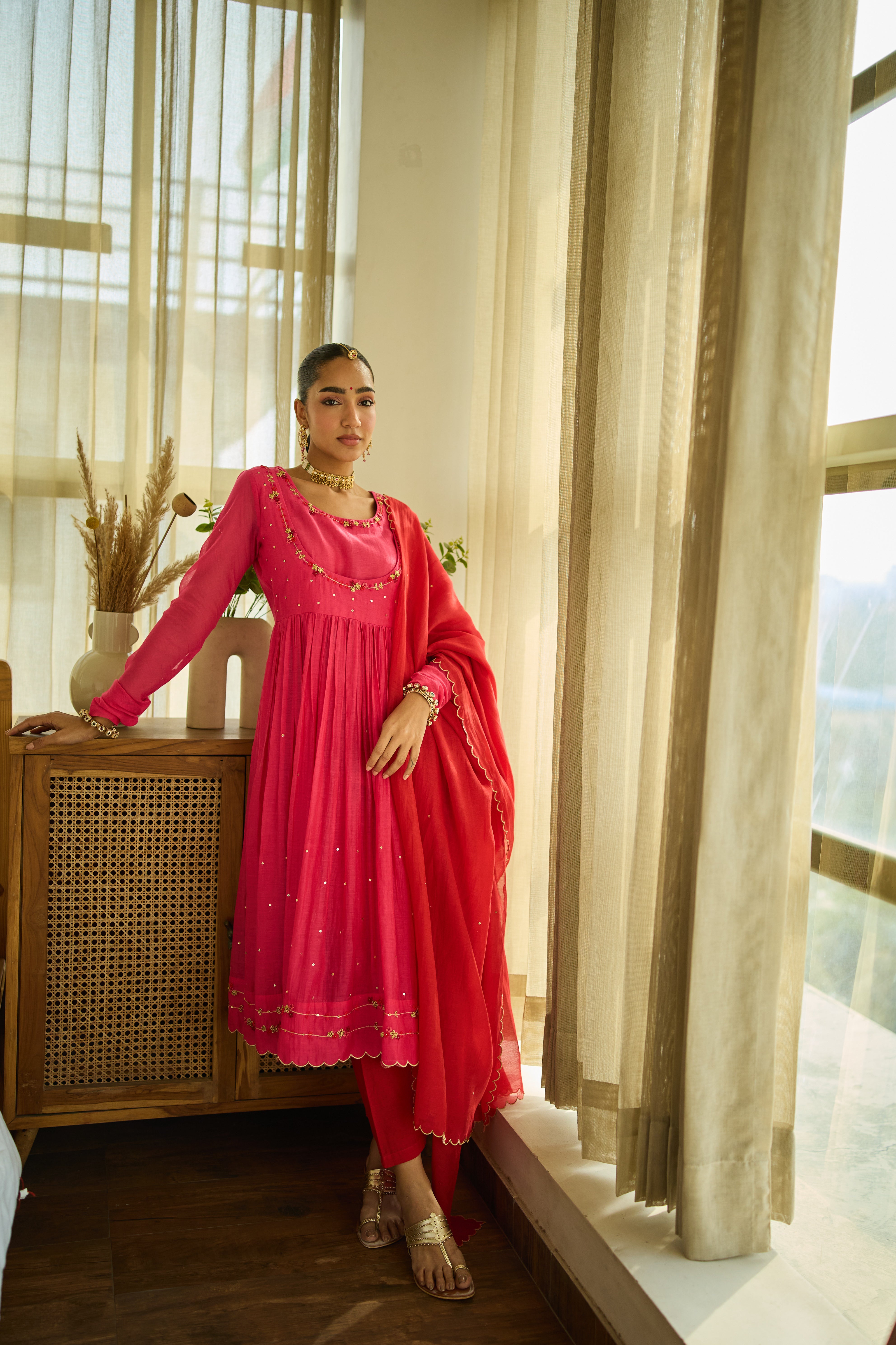 Preet Chanderi Kurta Set