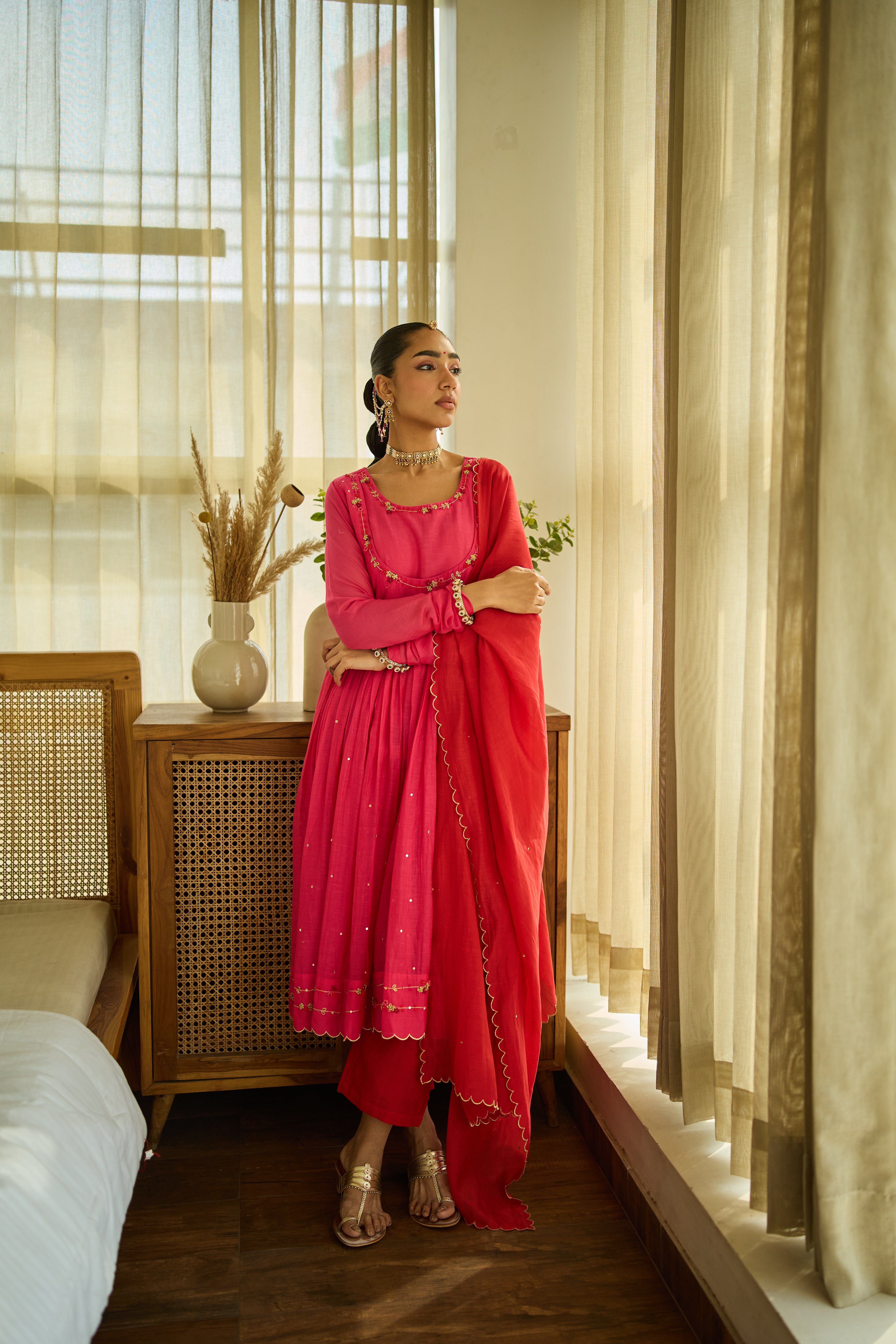 Preet Chanderi Kurta Set