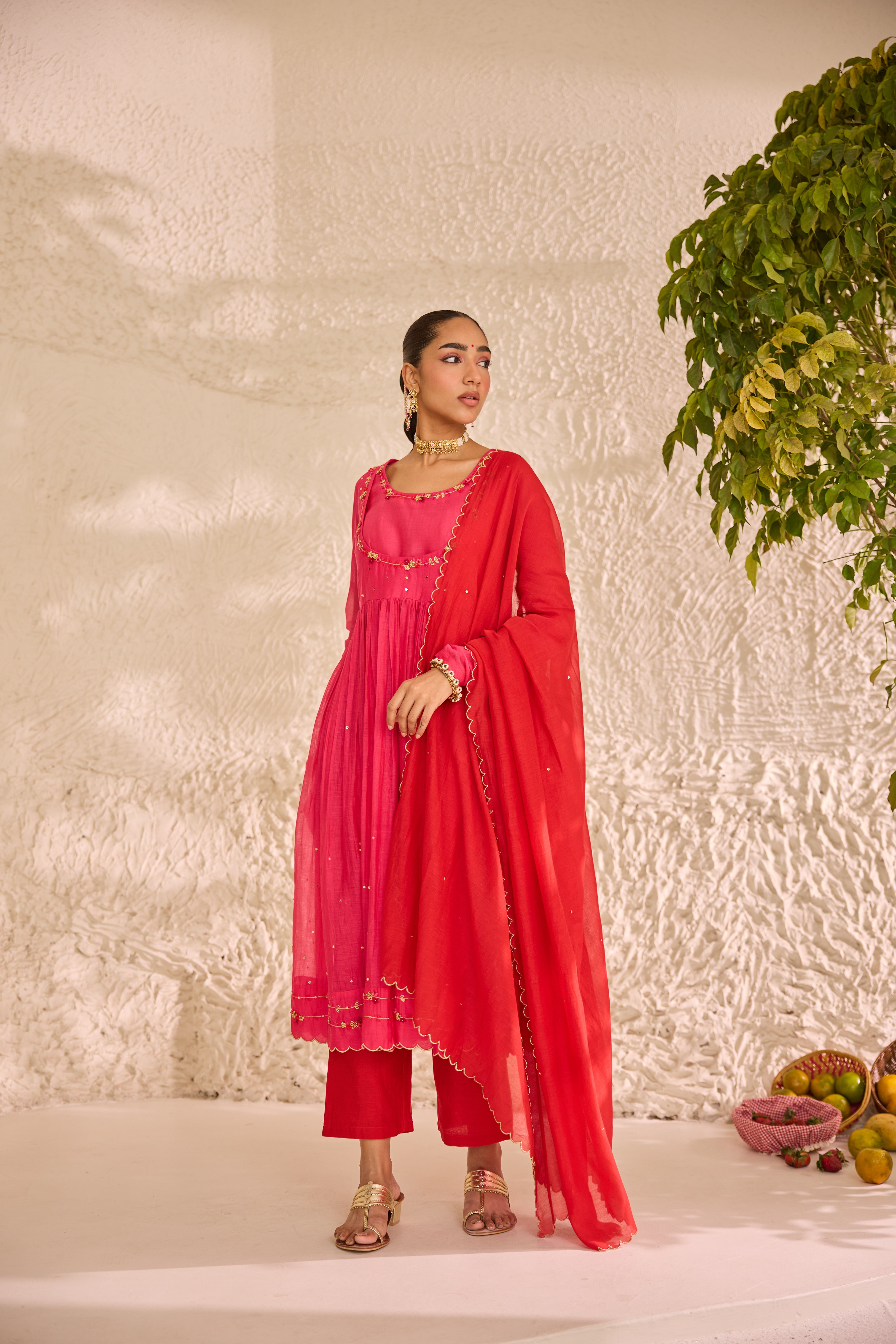 Preet Chanderi Kurta Set