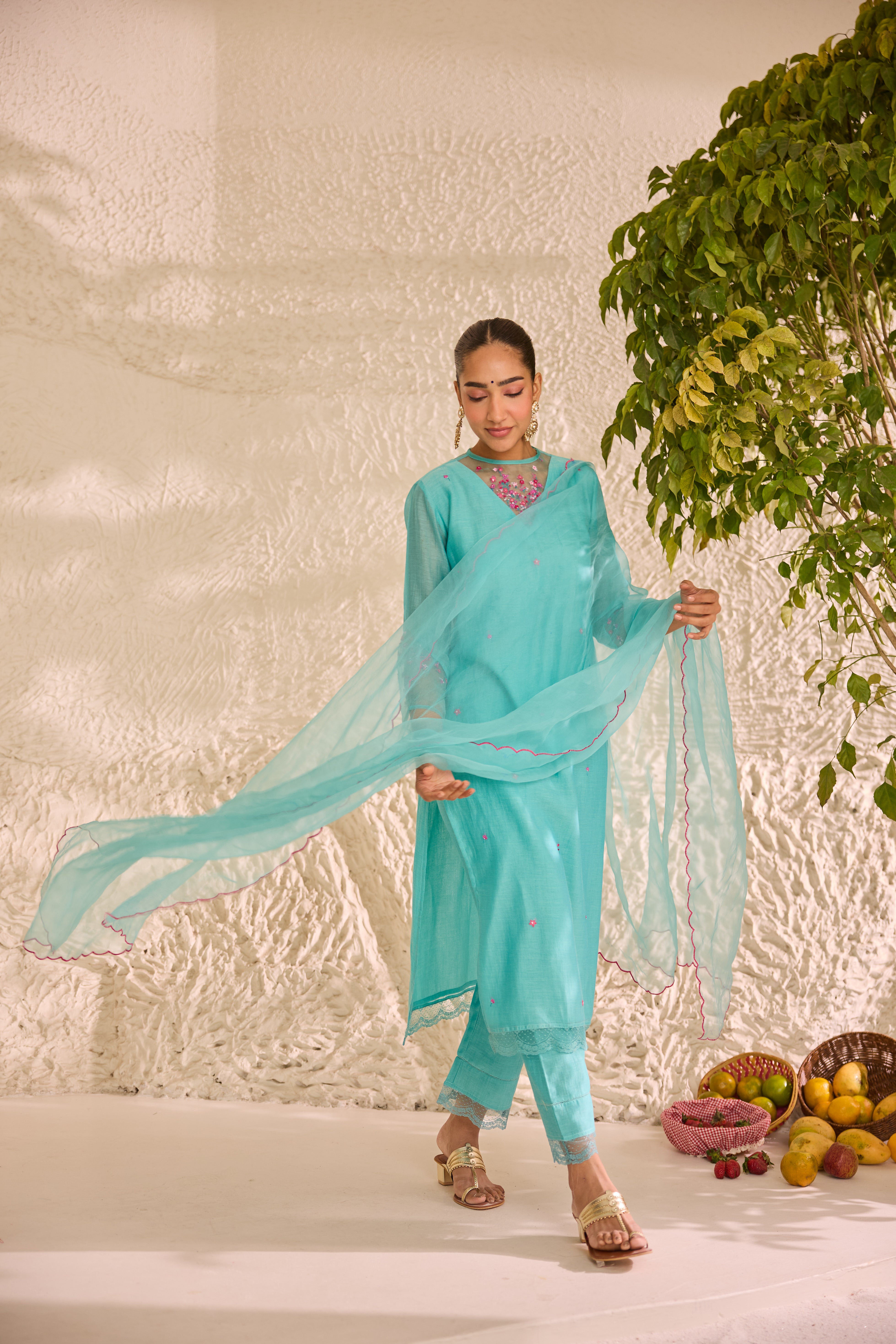 Lekha Chanderi Kurta Set