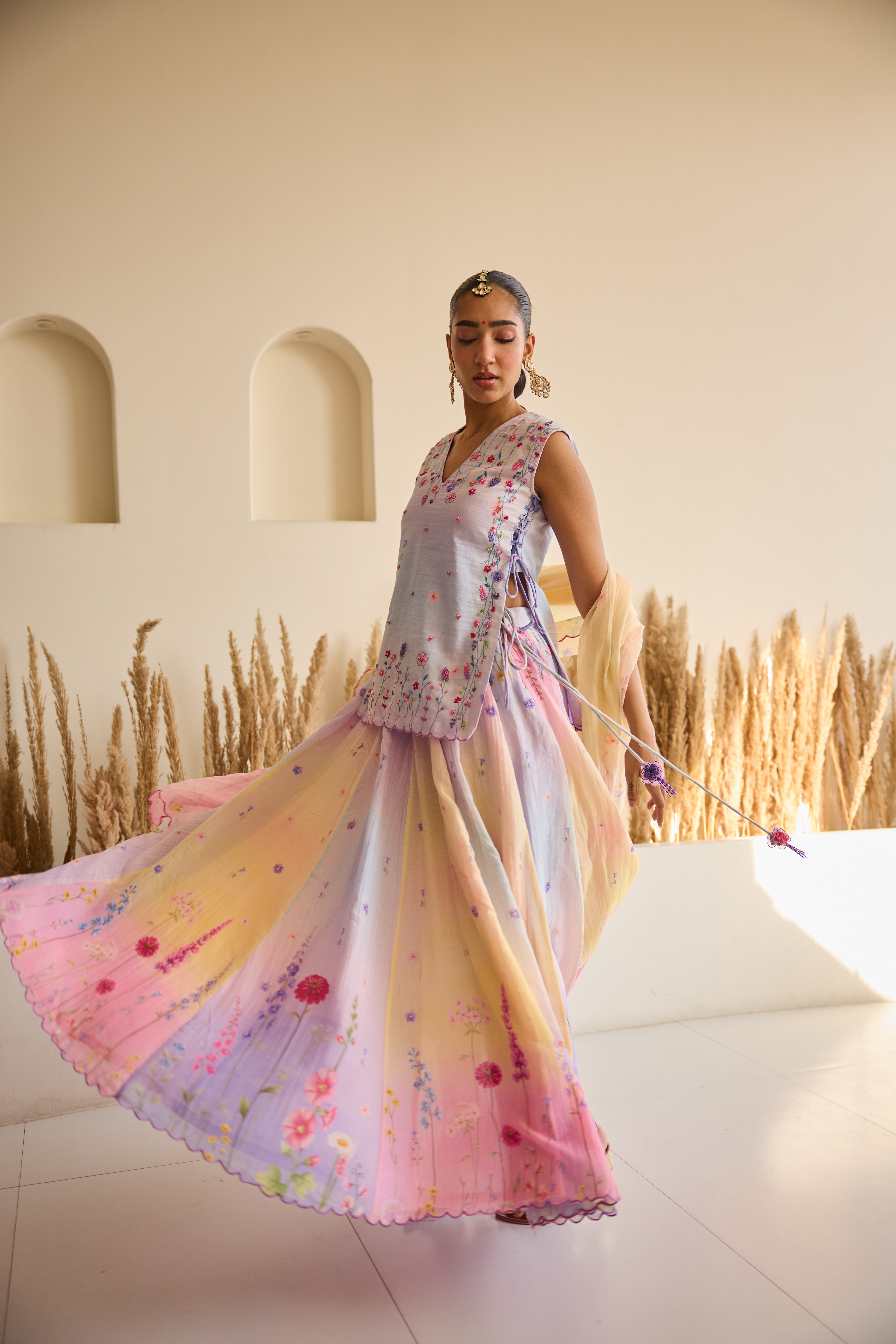 Varnima Chanderi Lehenga Set