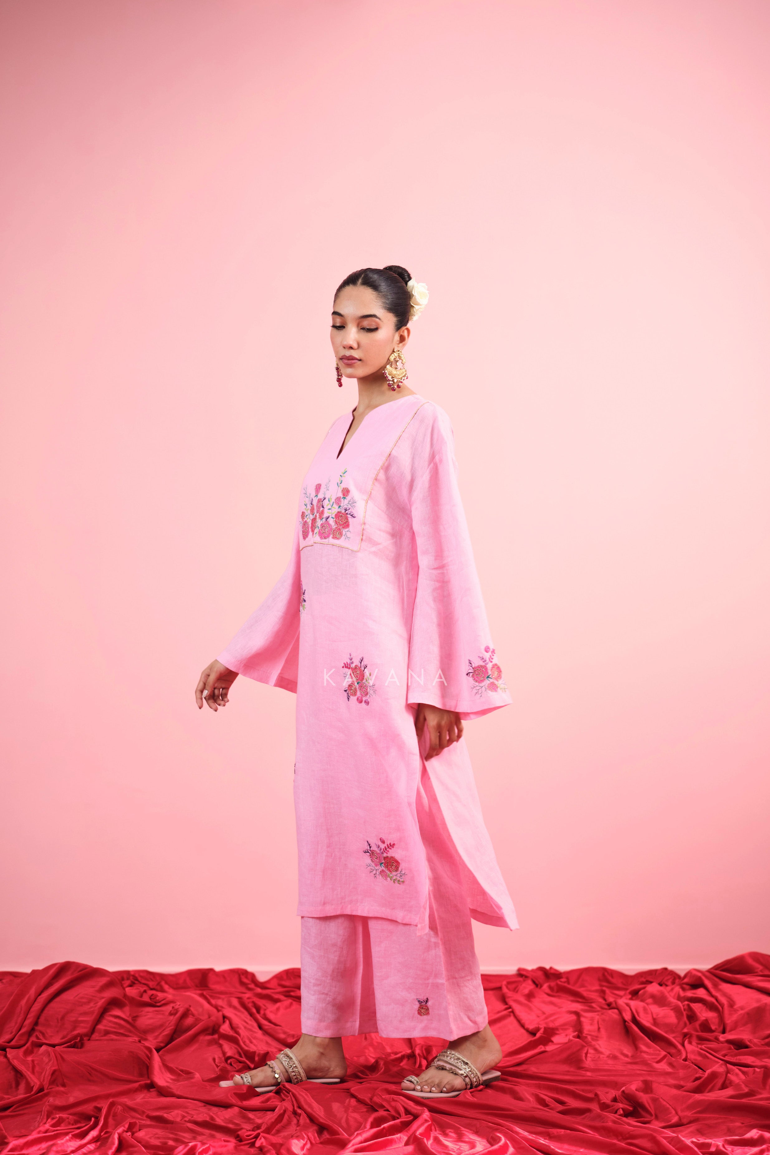 Gulab Linen Kurta Set