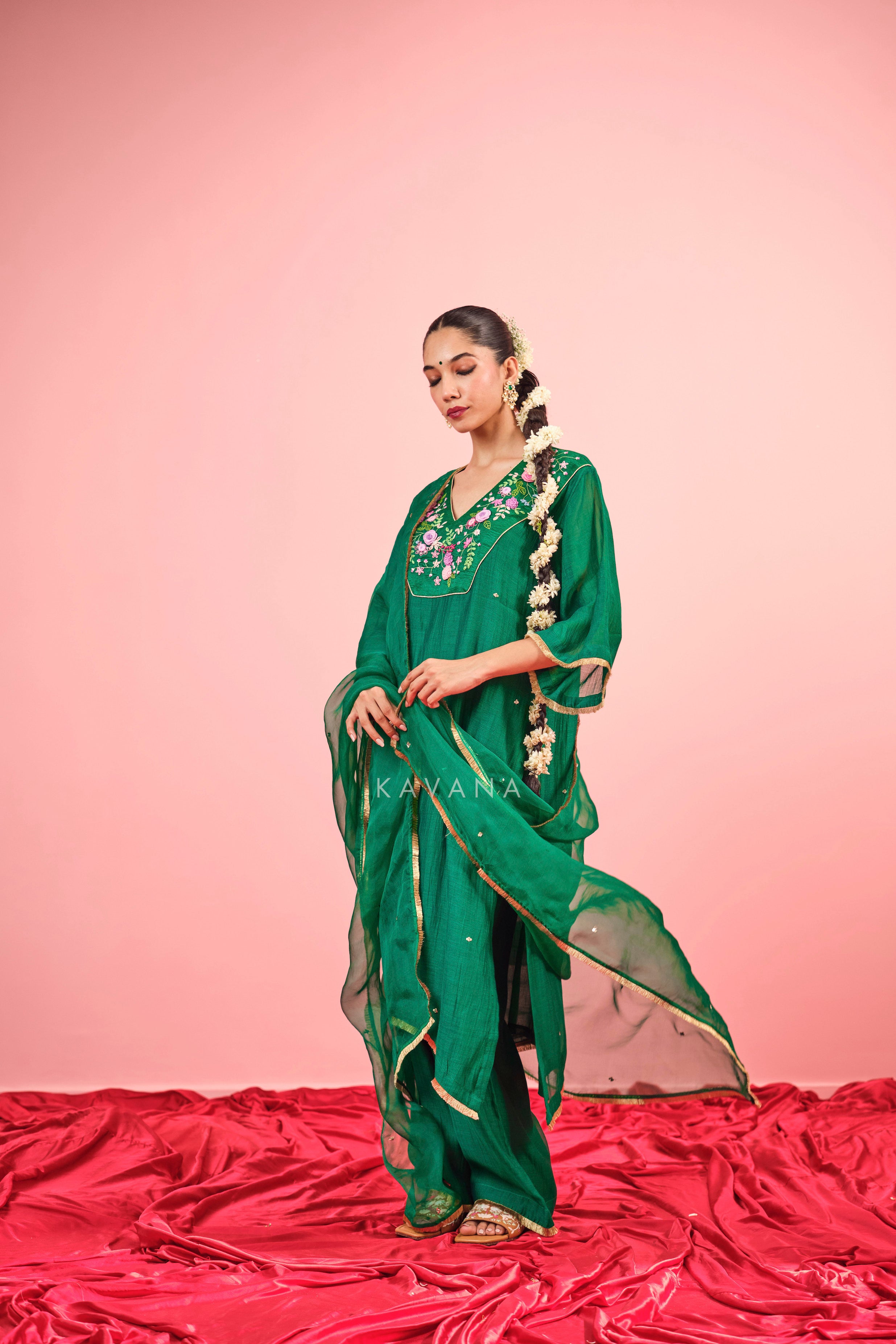 Panna Silk Organza Dupatta