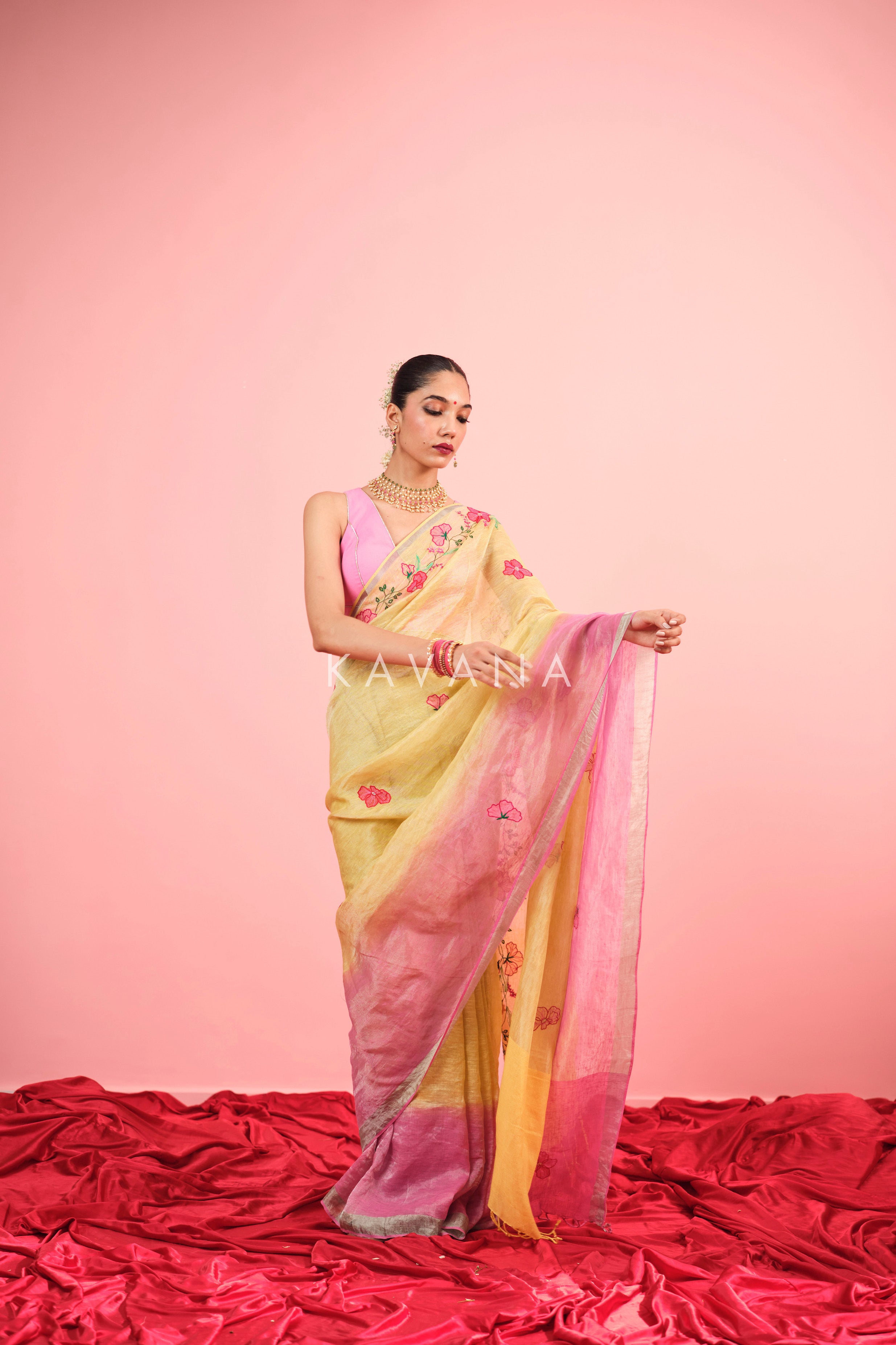 Rangini Tissue Linen Sari