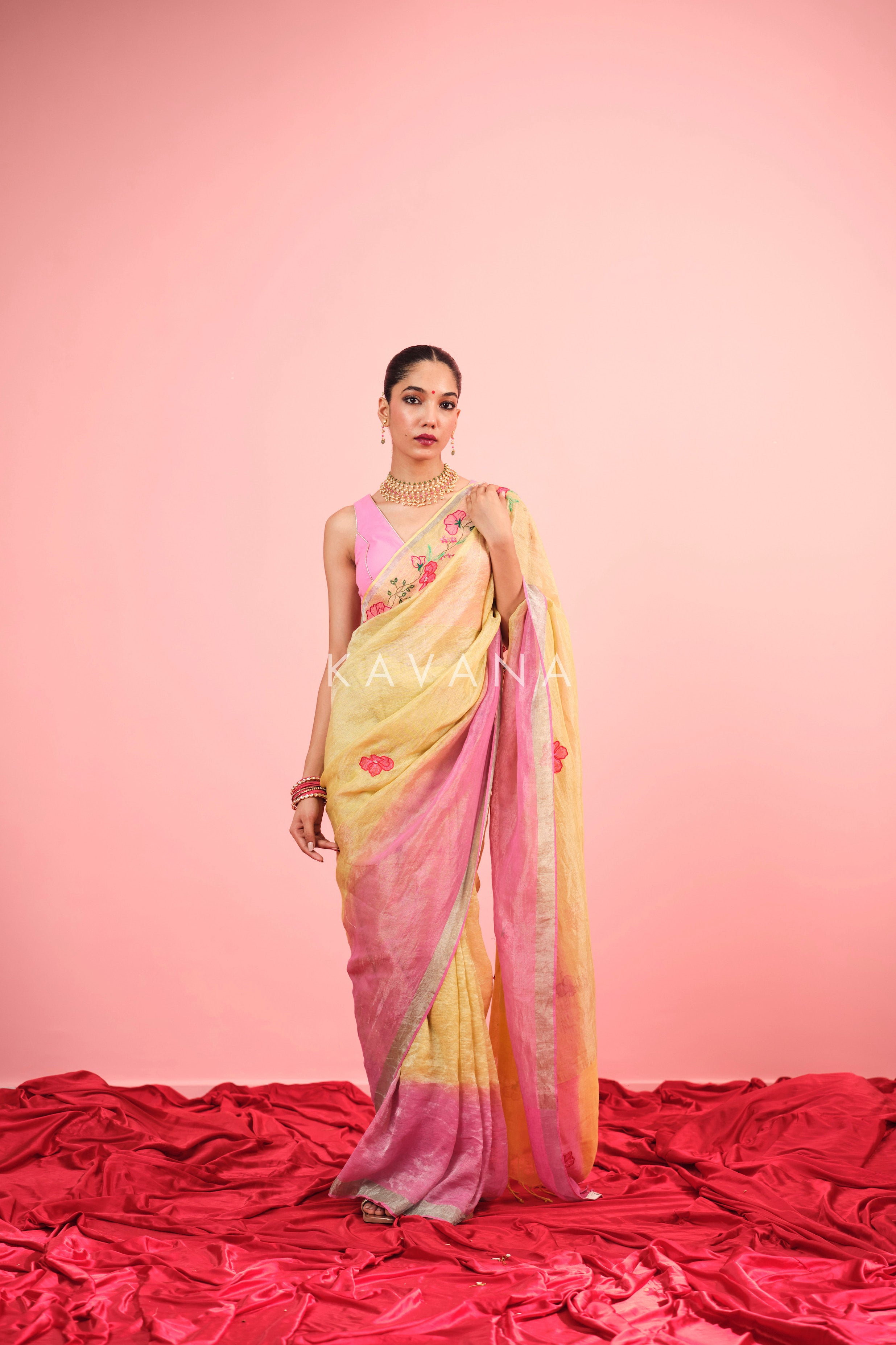 Rangini Tissue Linen Sari