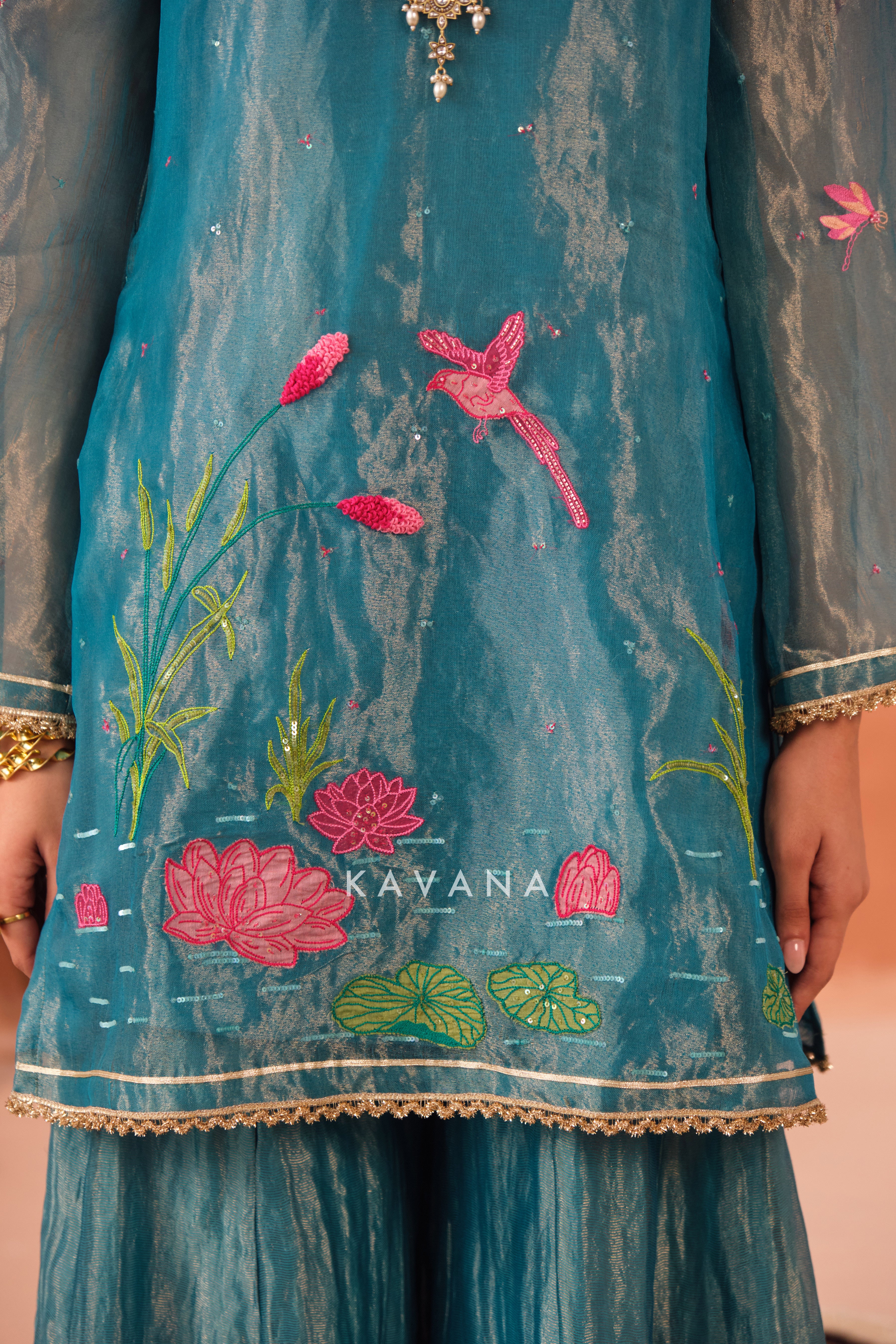 Neelika Silk Tissue Kurta Set