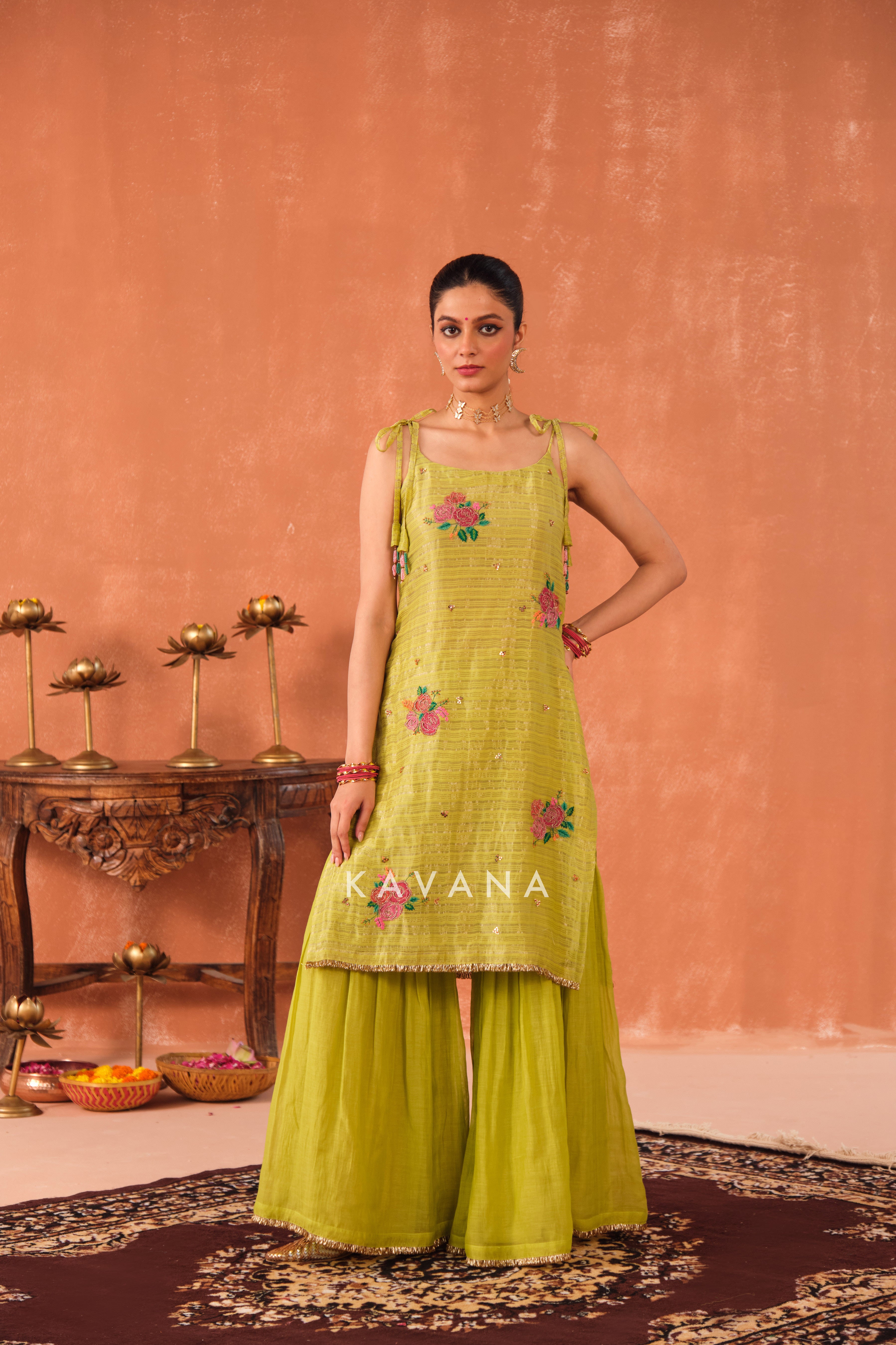Patra Chanderi Kurta Set