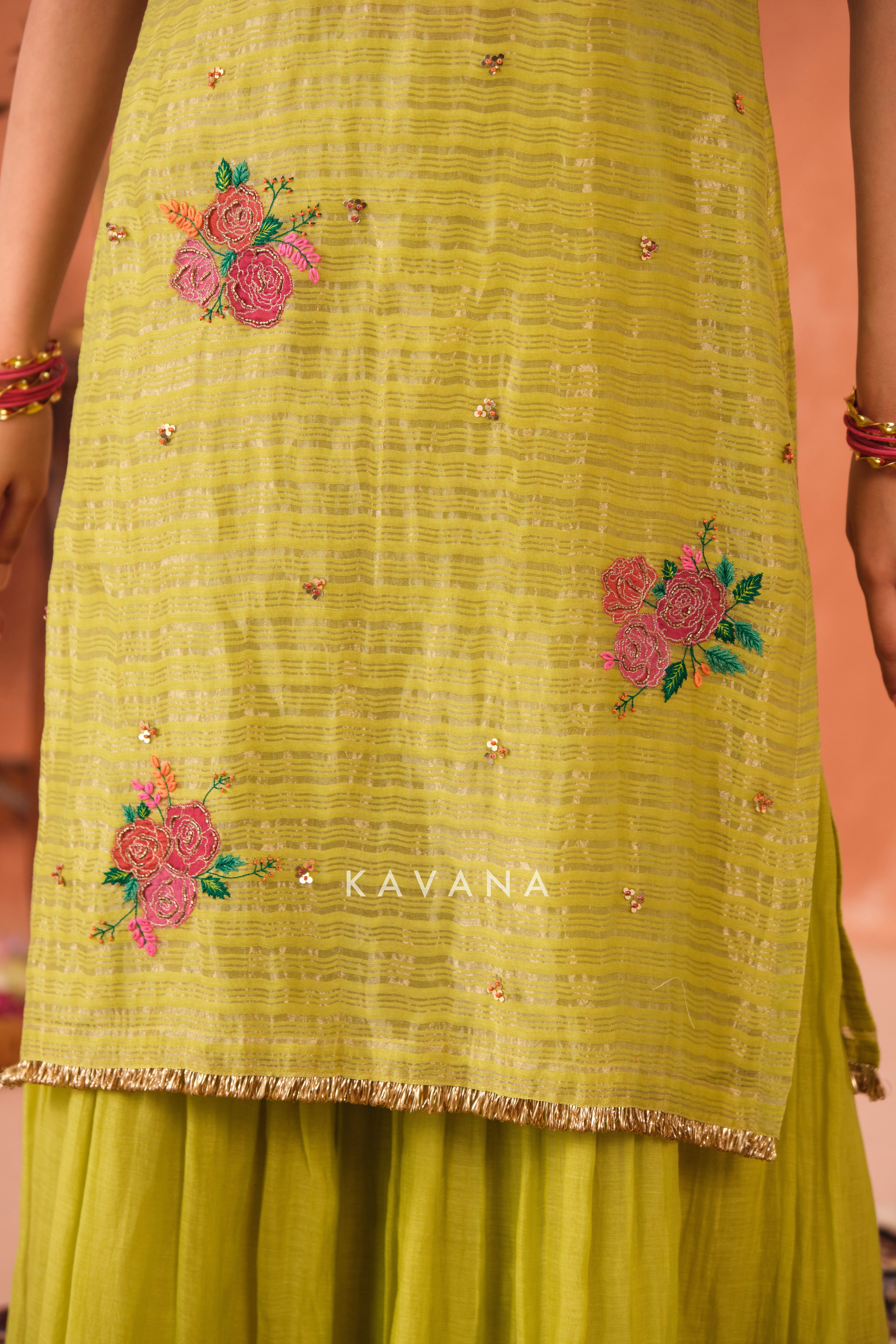 Patra Chanderi Kurta Set