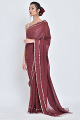 Nargis I Handwoven Organic Cotton Sari - kavana.in