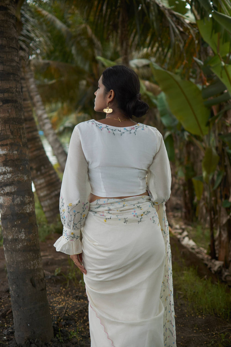 Mace│White embroidered blouse - kavana.in