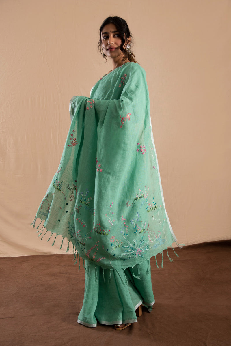 Suhana Safar Linen Sari