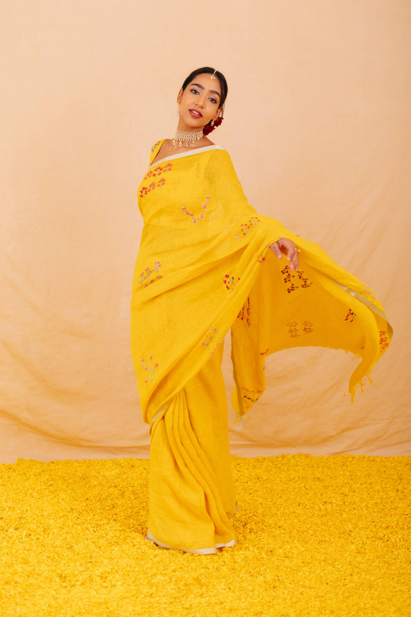 Gauri Linen Sari