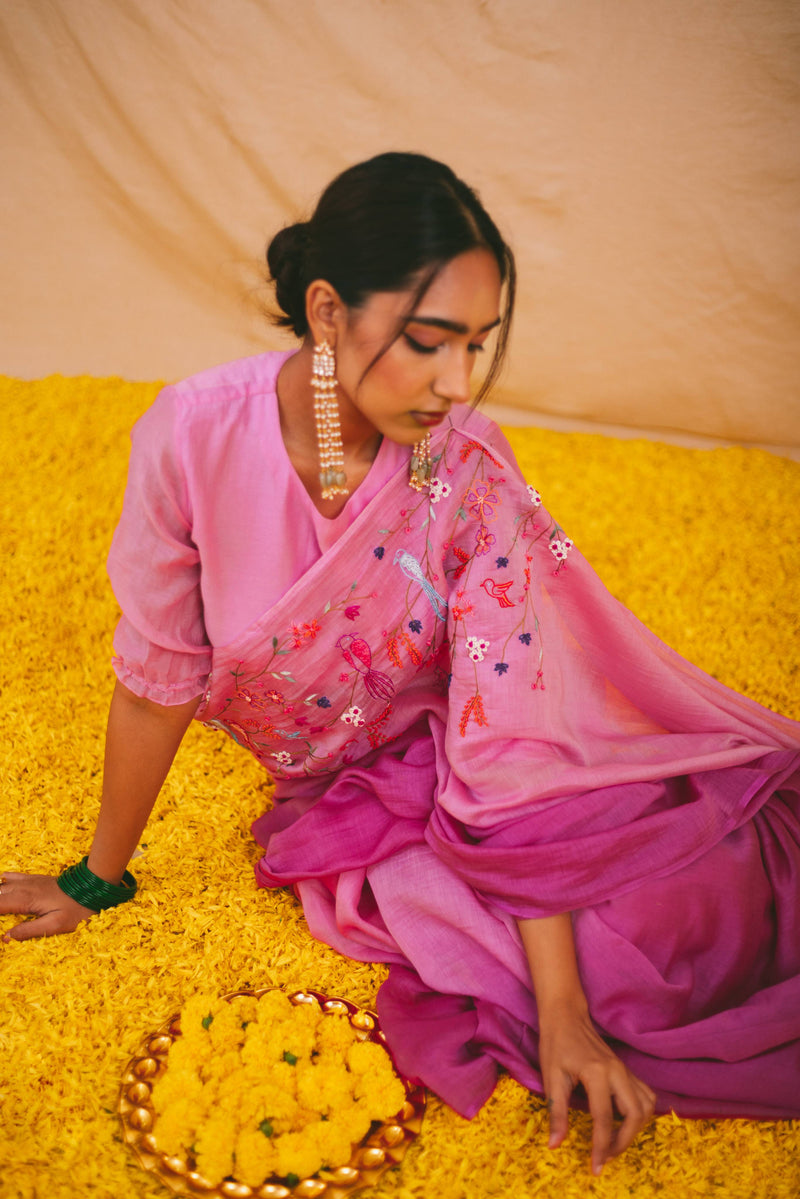 Bindu Chanderi Sari